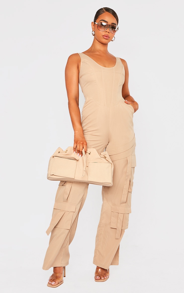 Stone Corset Utility Jumpsuit PrettyLittleThing IRE