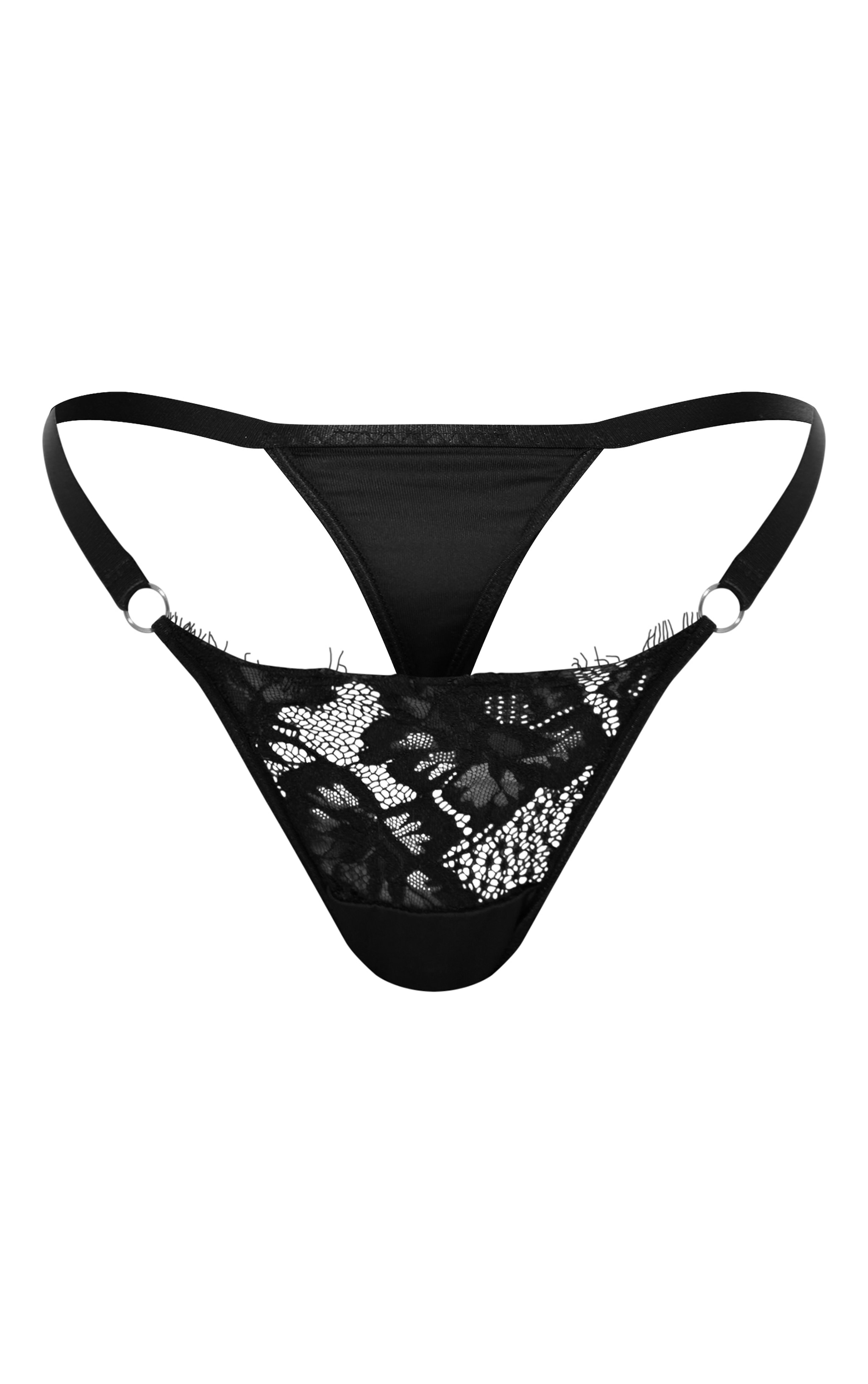 Black Eyelash Lace Thong image 5