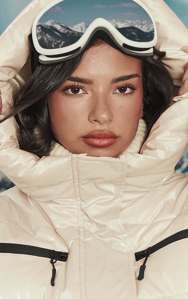 Pearl Metallic Cinch Pocket Detail Puffer Coat image 4