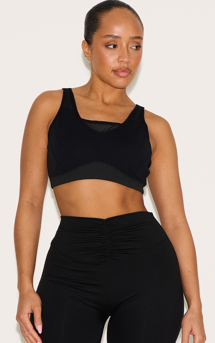  Shape Black Active Airtex Coverage Padded Sports Bra image 1