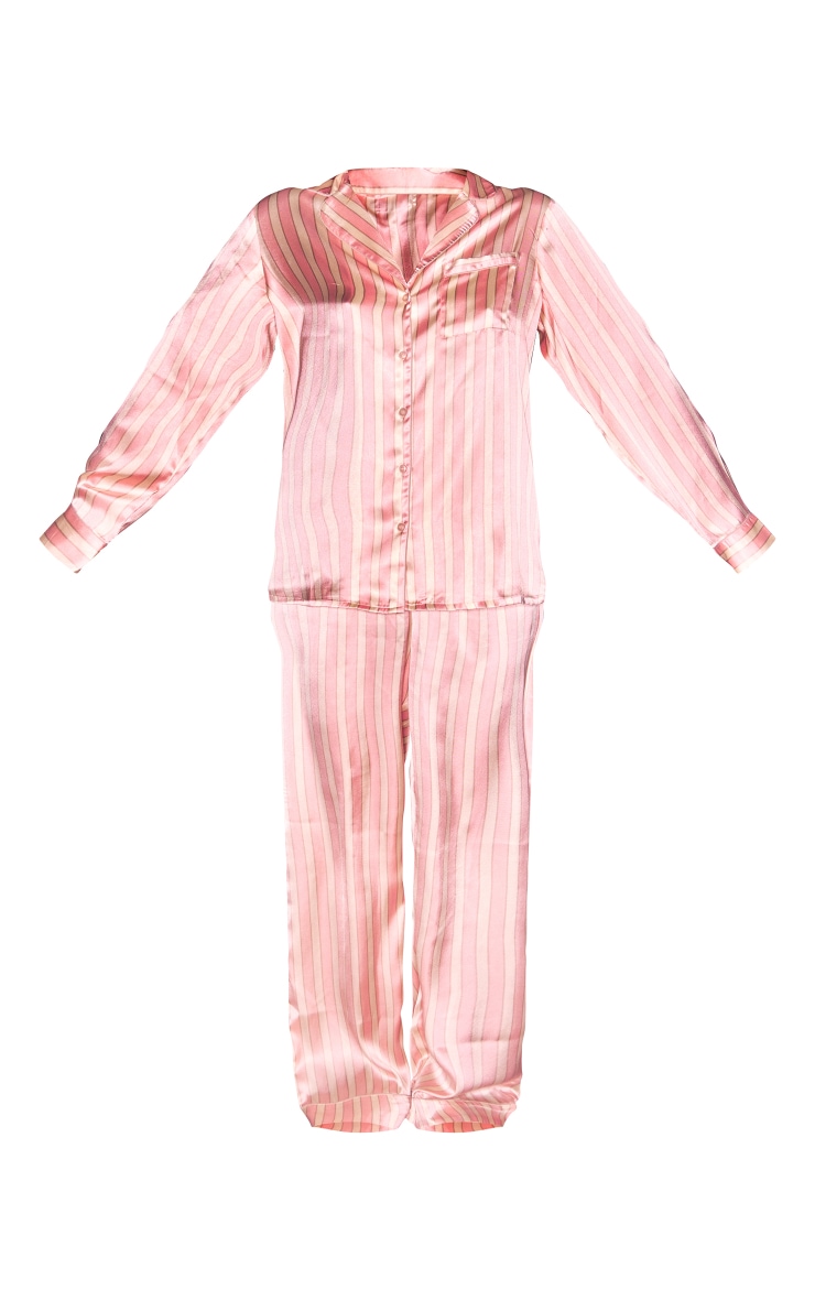 PRETTYLITLLETHING Ensemble de pyjama rose clair satiné imprimé à rayures image 5