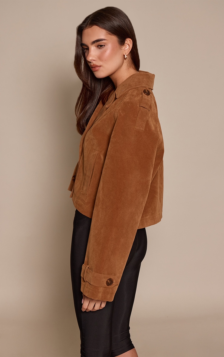 Toffee Suede Cropped Trench image 2