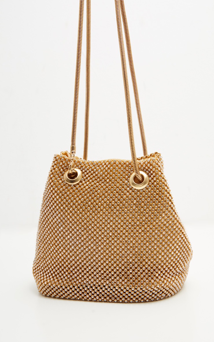 Gold Diamante Pouch Bag Accessories PrettyLittleThing USA