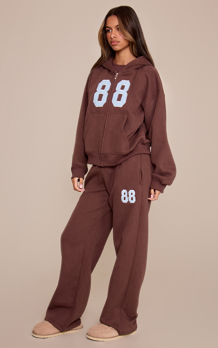 Petite Chocolate Graphic Wide Leg Sweatpants