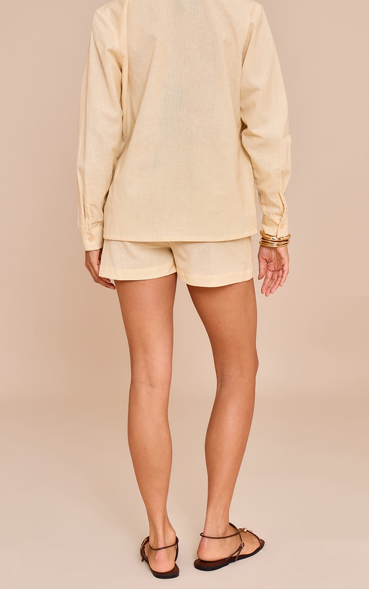 Petite Almond Woven High Rise Shorts image 3