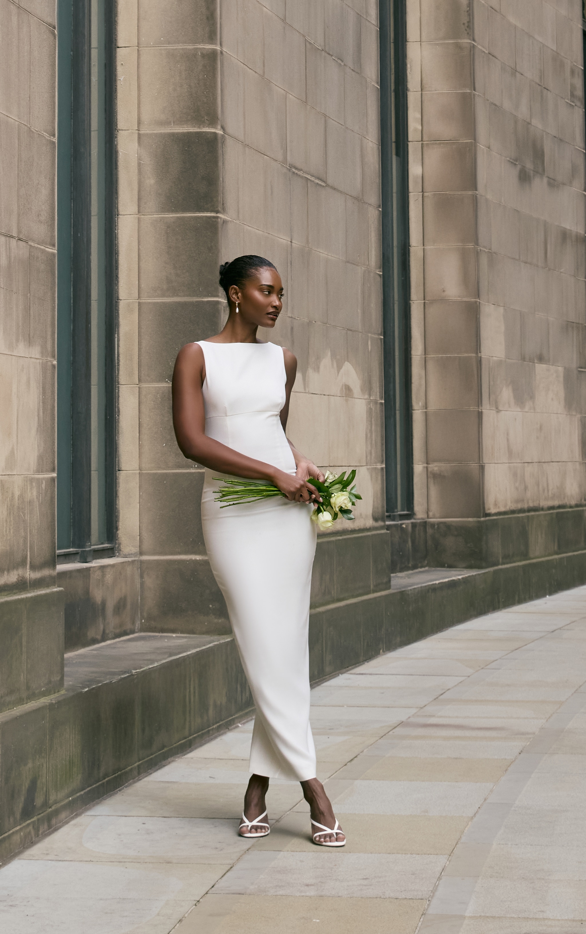Premium White Scoop Back Maxi Dress image 1