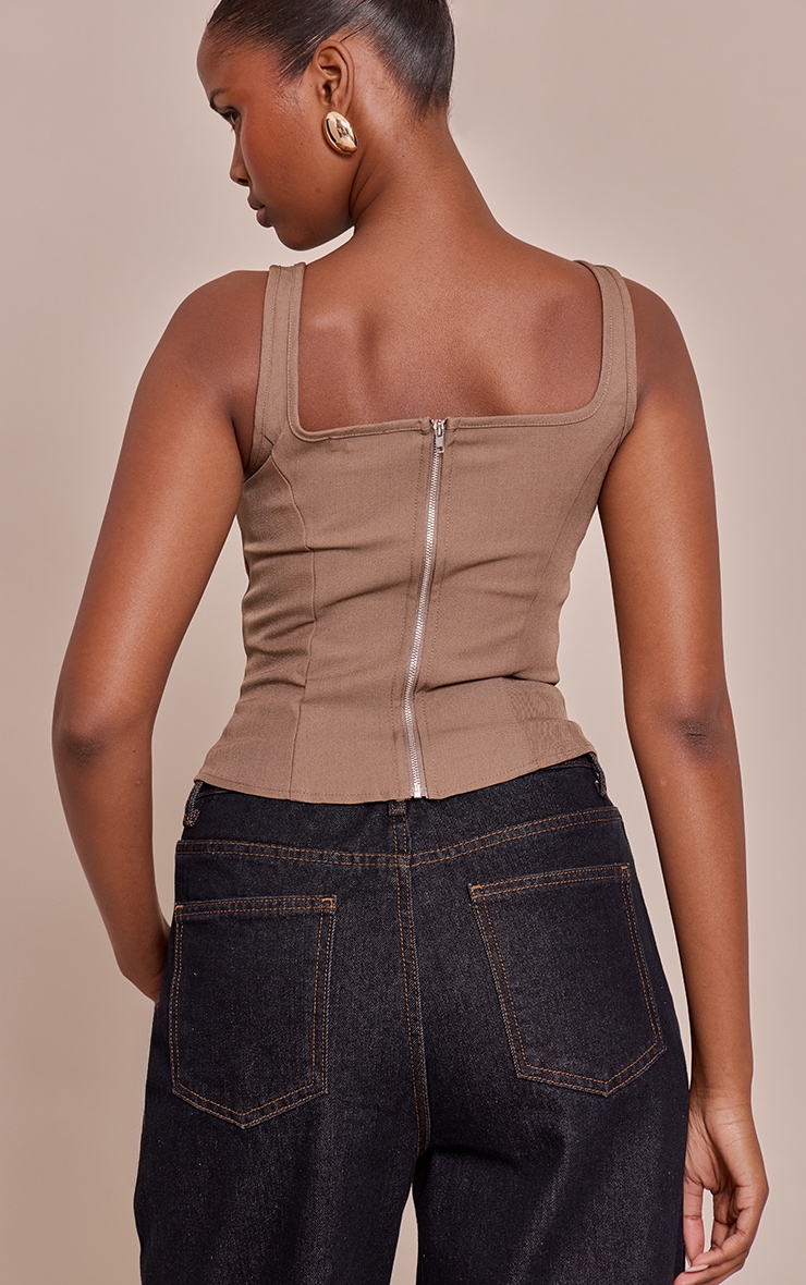 Mushroom Boned Dip Hem Longline Corset image 2