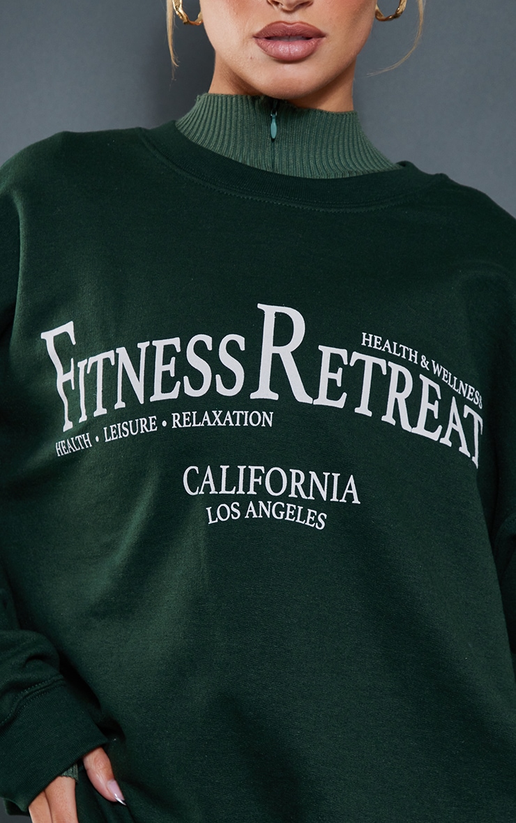 Sweat vert forêt à slogan LA Fitness Retreat image 4