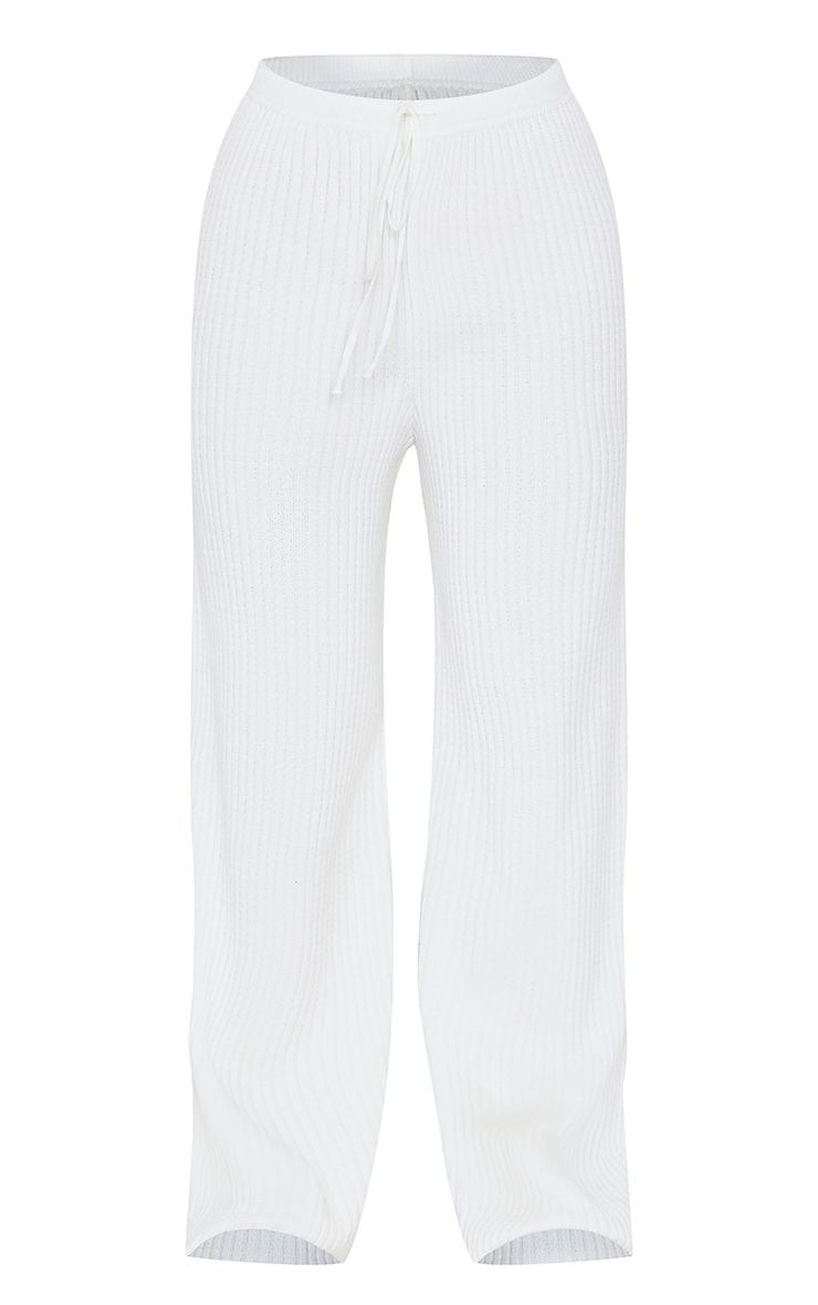 Petite Cream Knitted Pants image 5