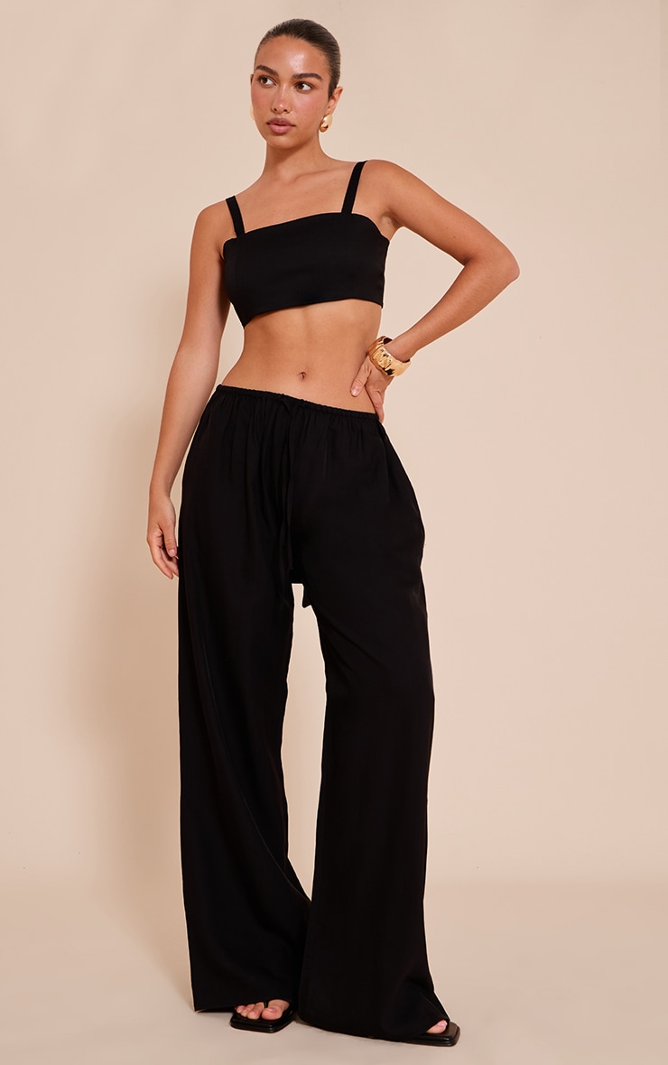 Bralette tissée noire nouée dans le dos image 3