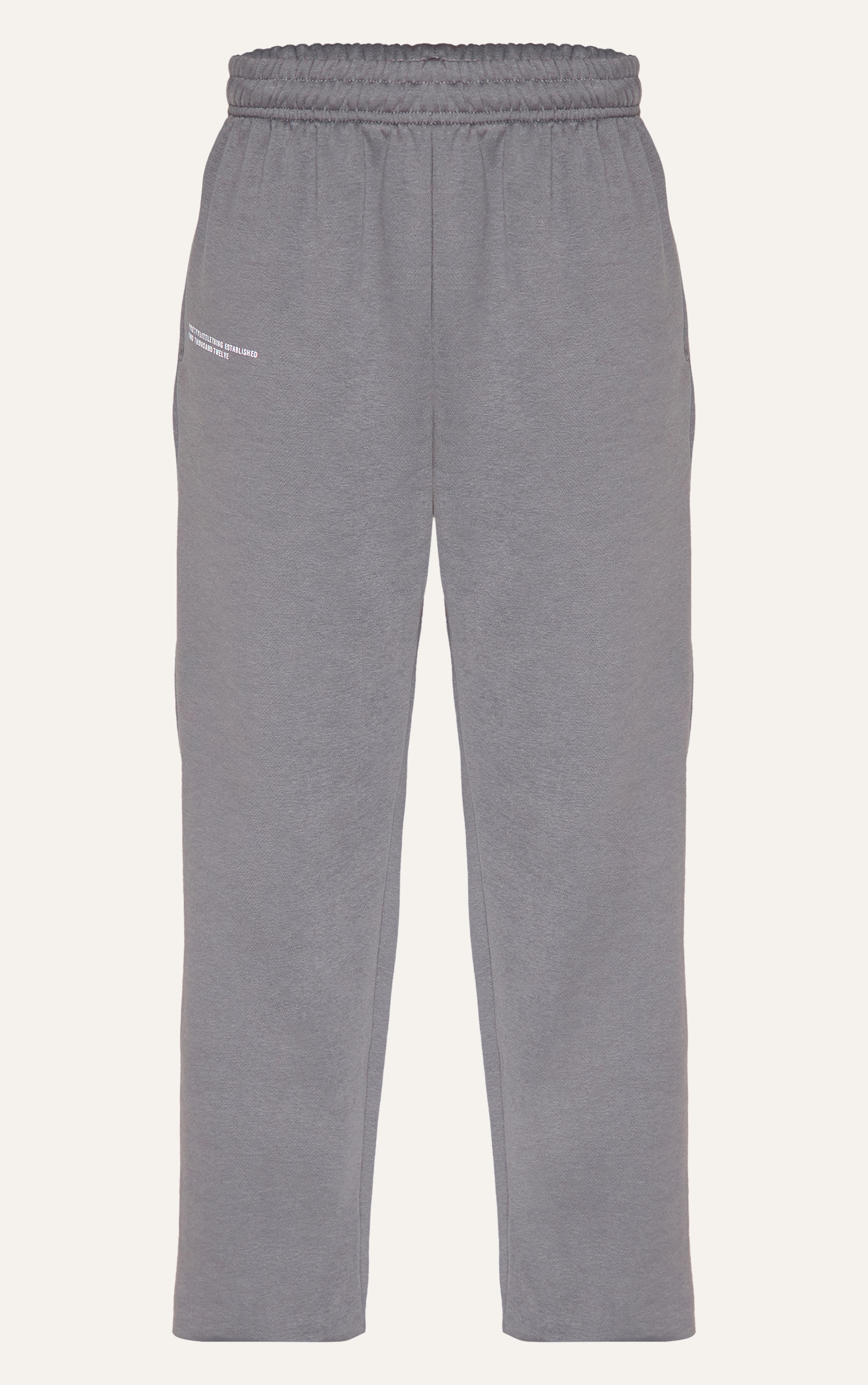 PRETTYLITTLETHING Logo Charcoal Grey Est 2012 Cuffed Sweatpants image 5