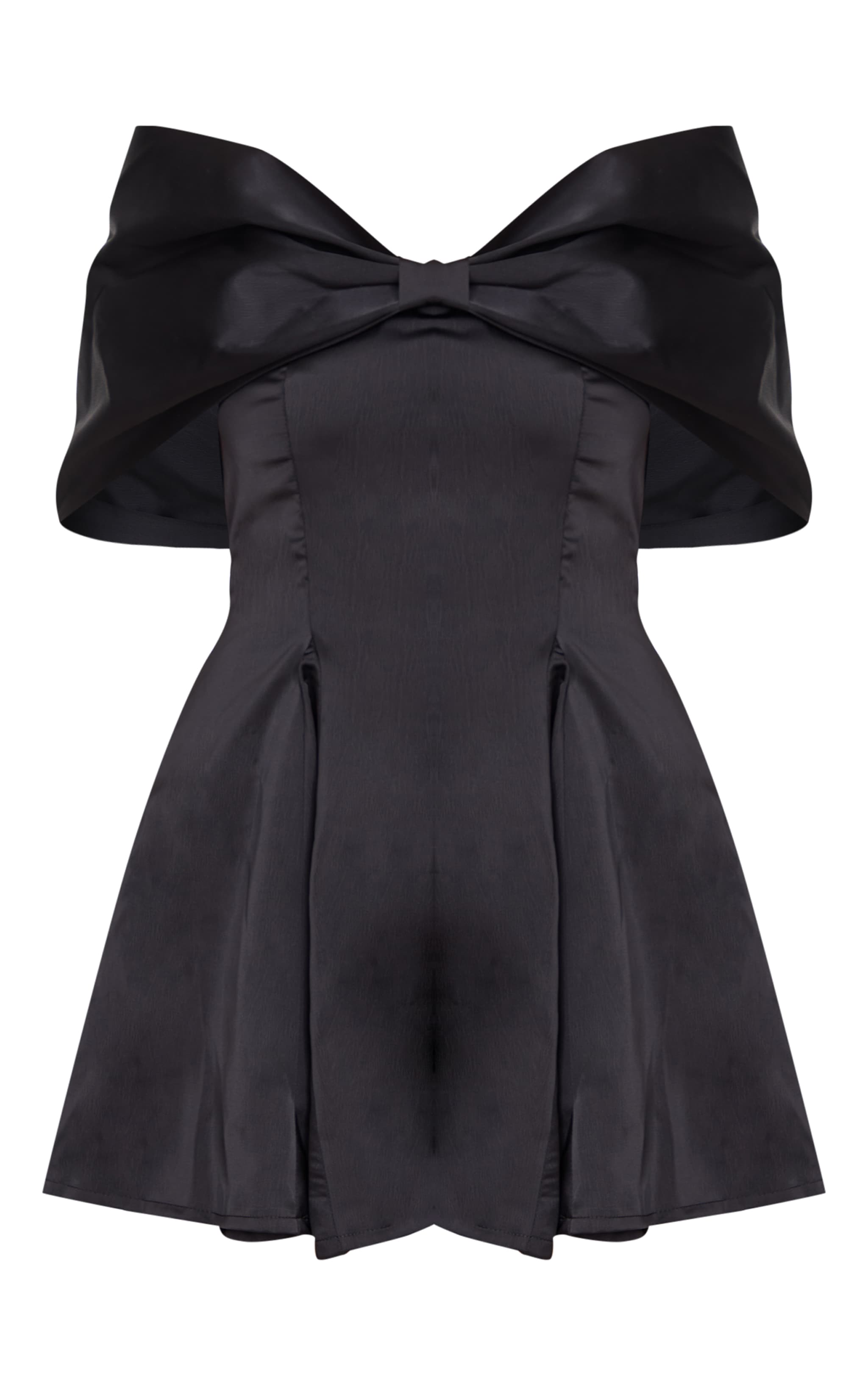 Combishort deluxe noir satiné à gros noeud image 5