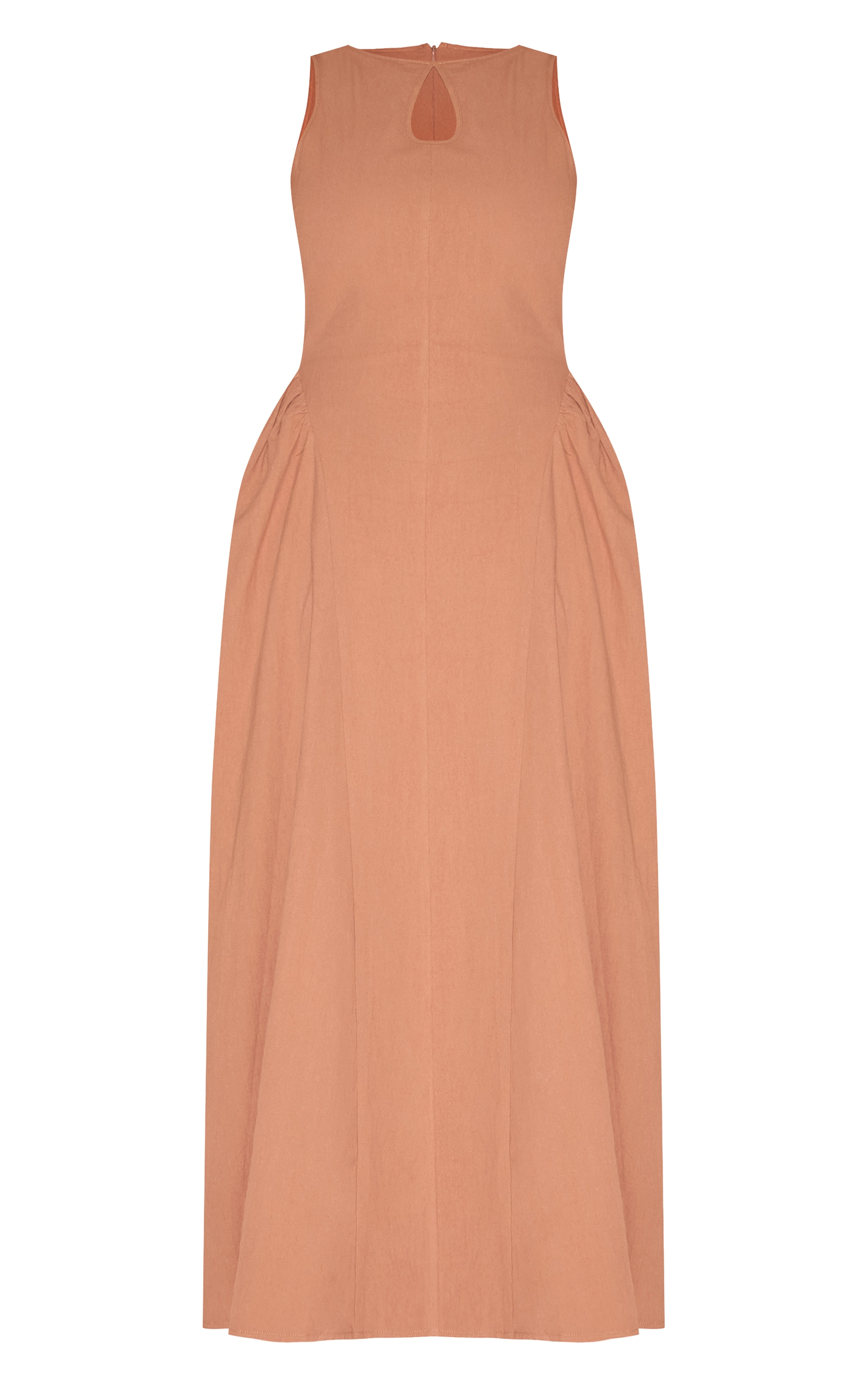 Shape Mocha Linen Look Key Hole Maxi Shift Dress image 5