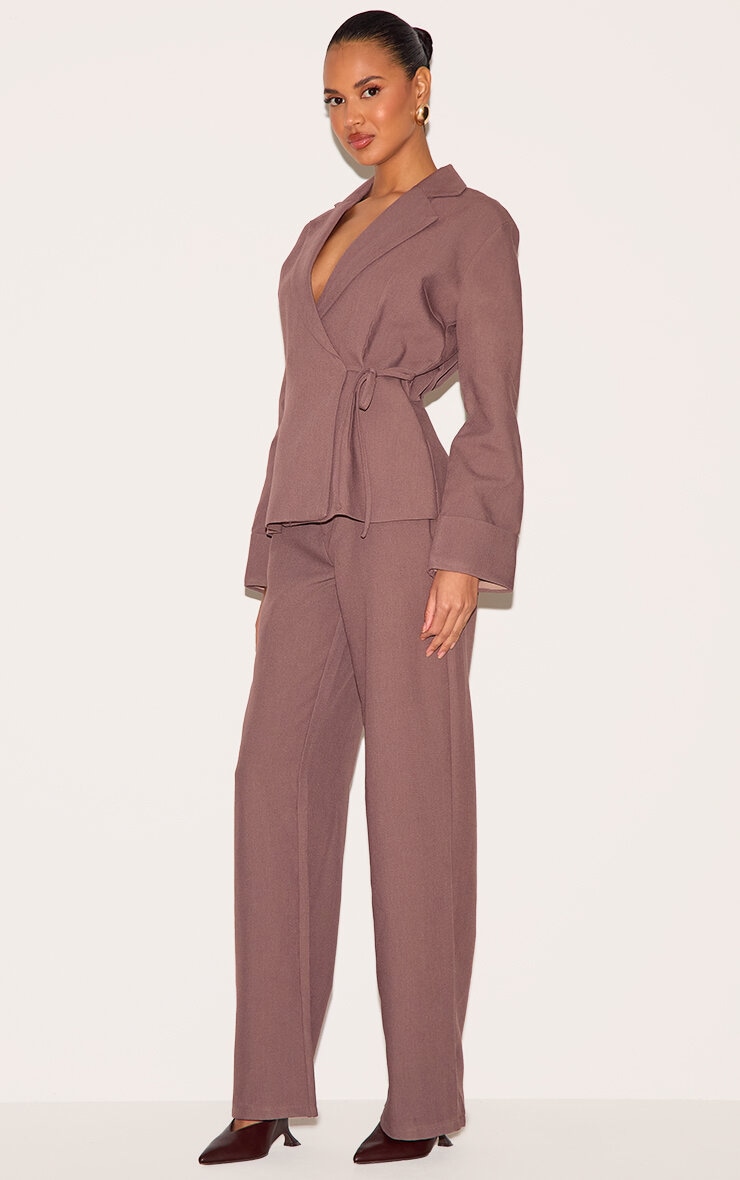 Mushroom Premium Woven Tie Side Blazer Jumpsuit image 3