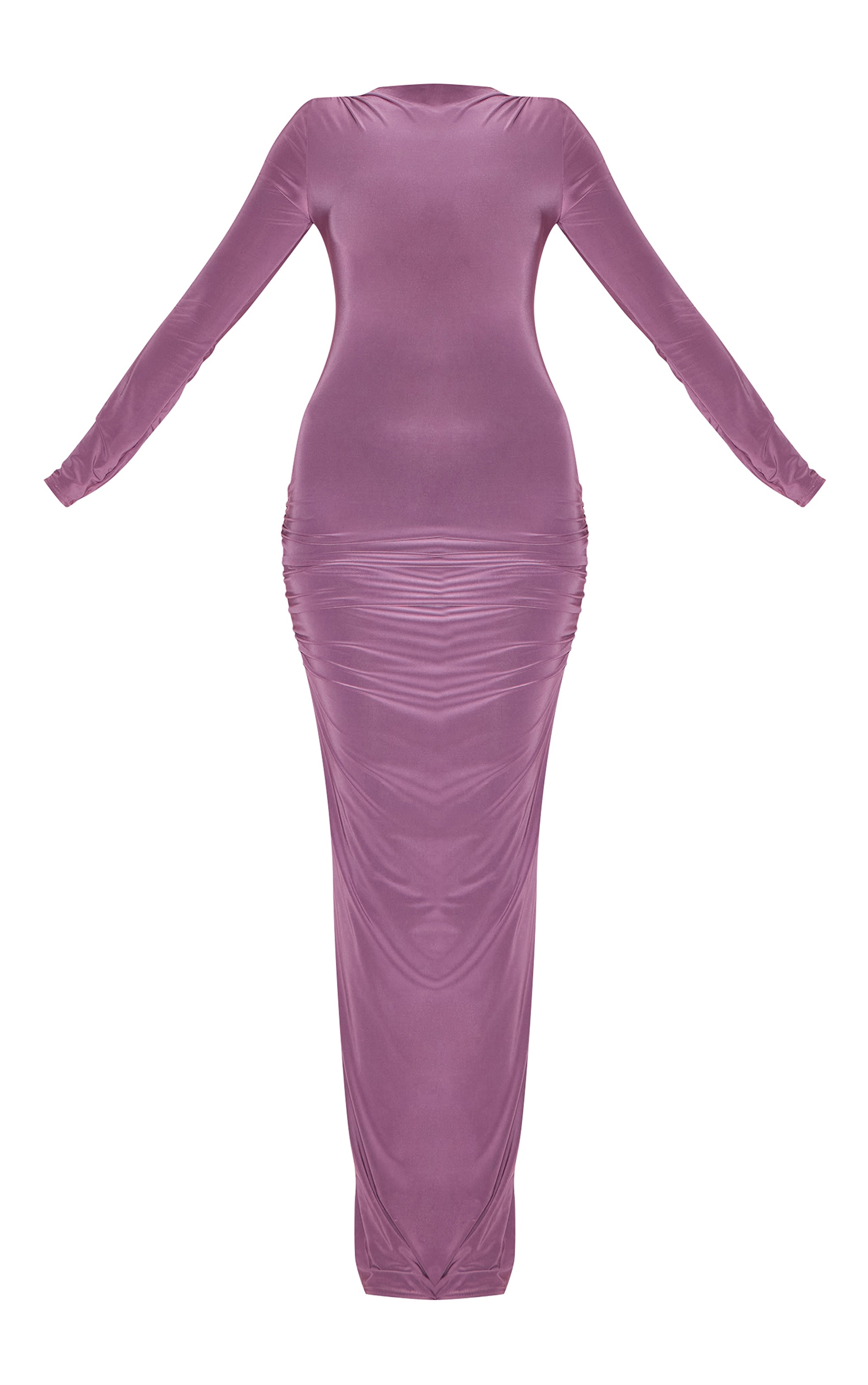 Mauve Slinky Long Sleeve Open Back Maxi image 5