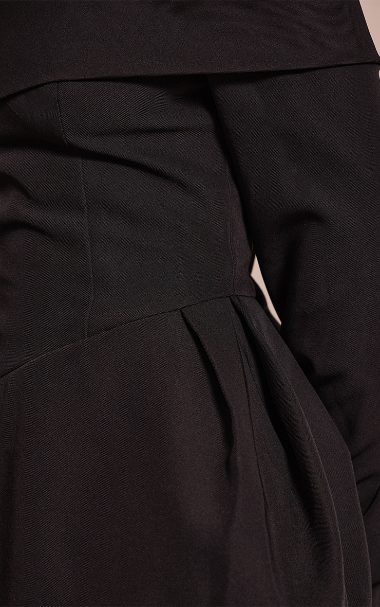 Petite Black Woven Bardot Over Hip Mini Dress image 4