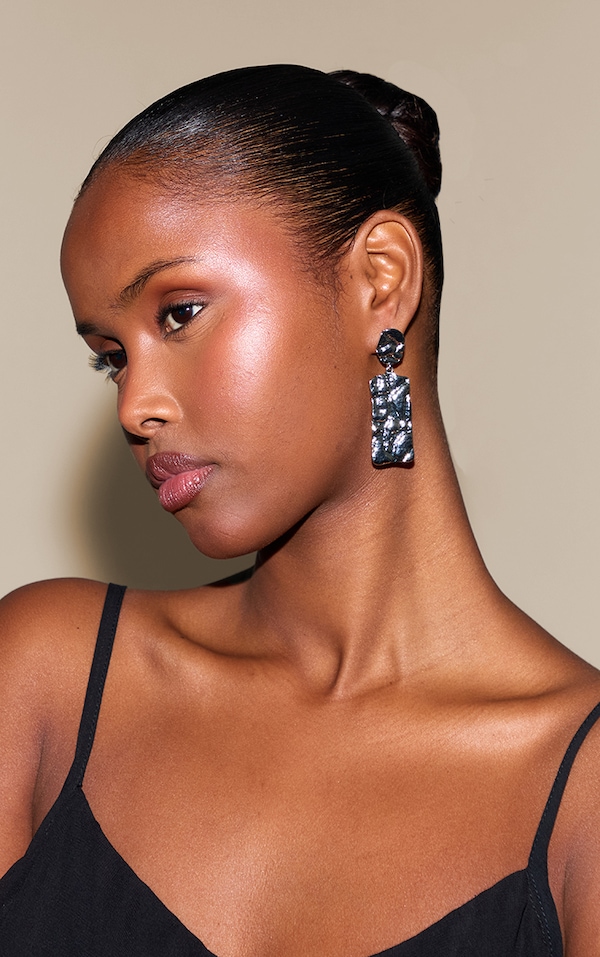 Silver Hammered Drape Earrings