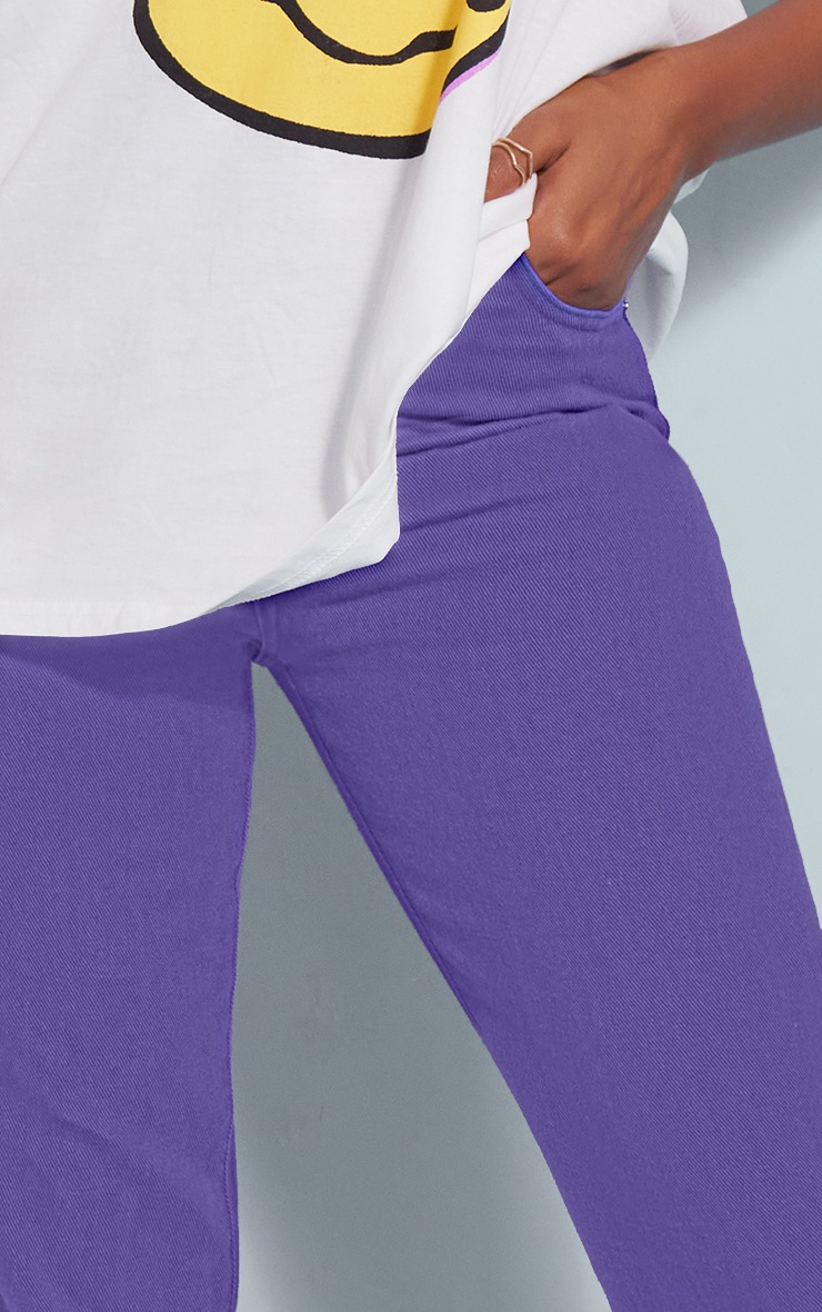 Purple Long Leg Split Hem Jeans image 4