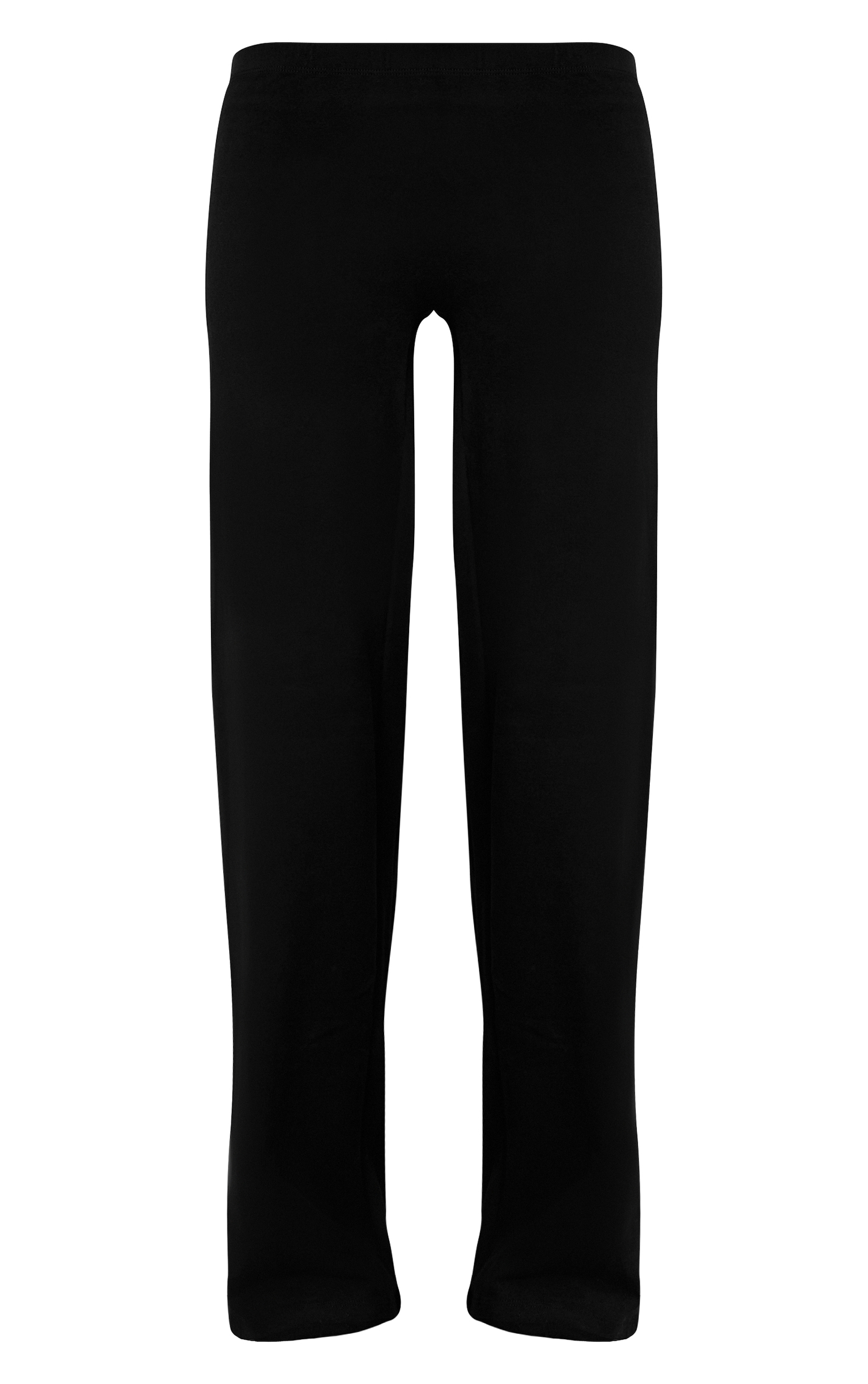 Pantalon décontracté droit en coton doux noir à taille basse image 5