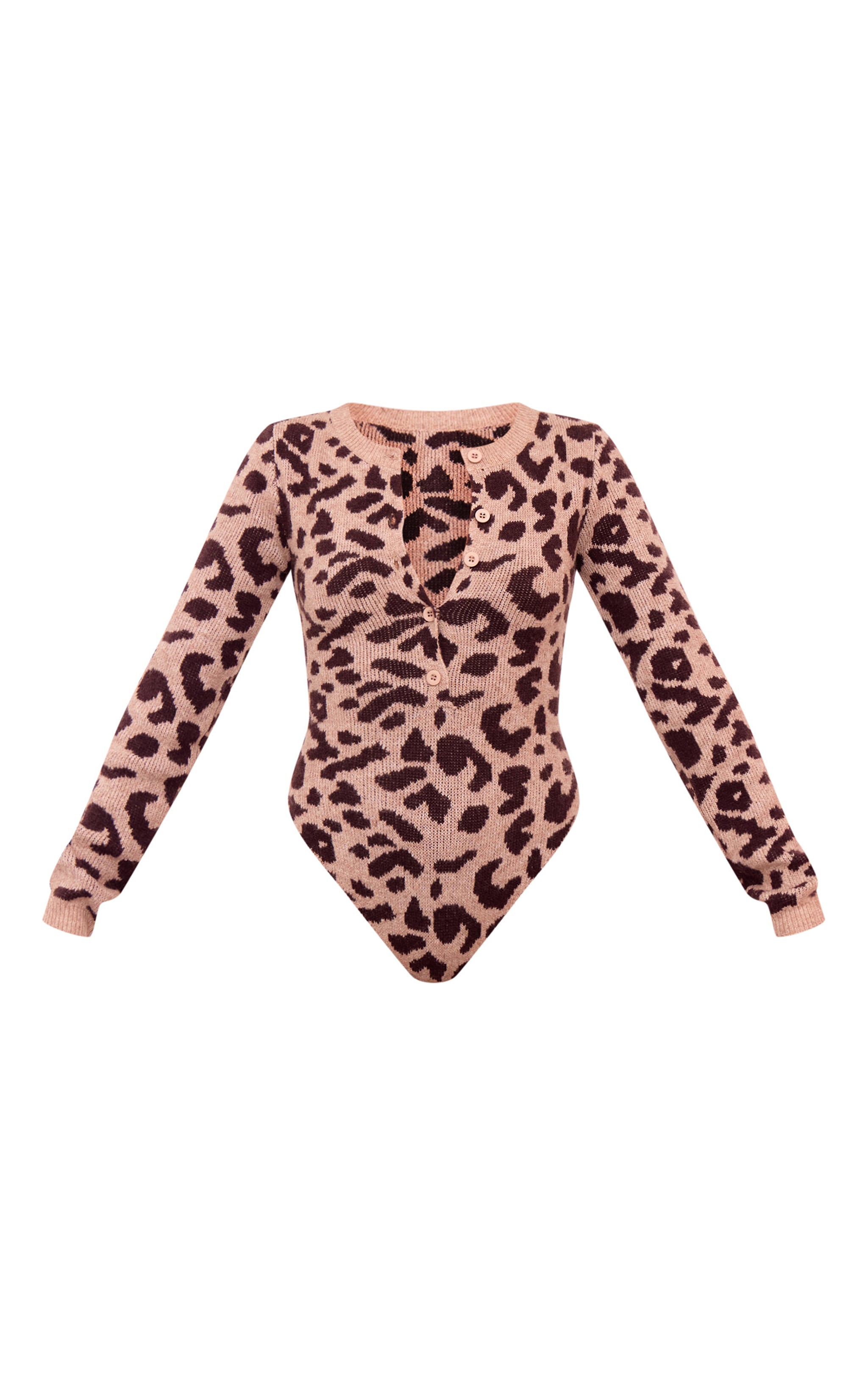 Leopard Soft Knit Button Up Bodysuit image 5