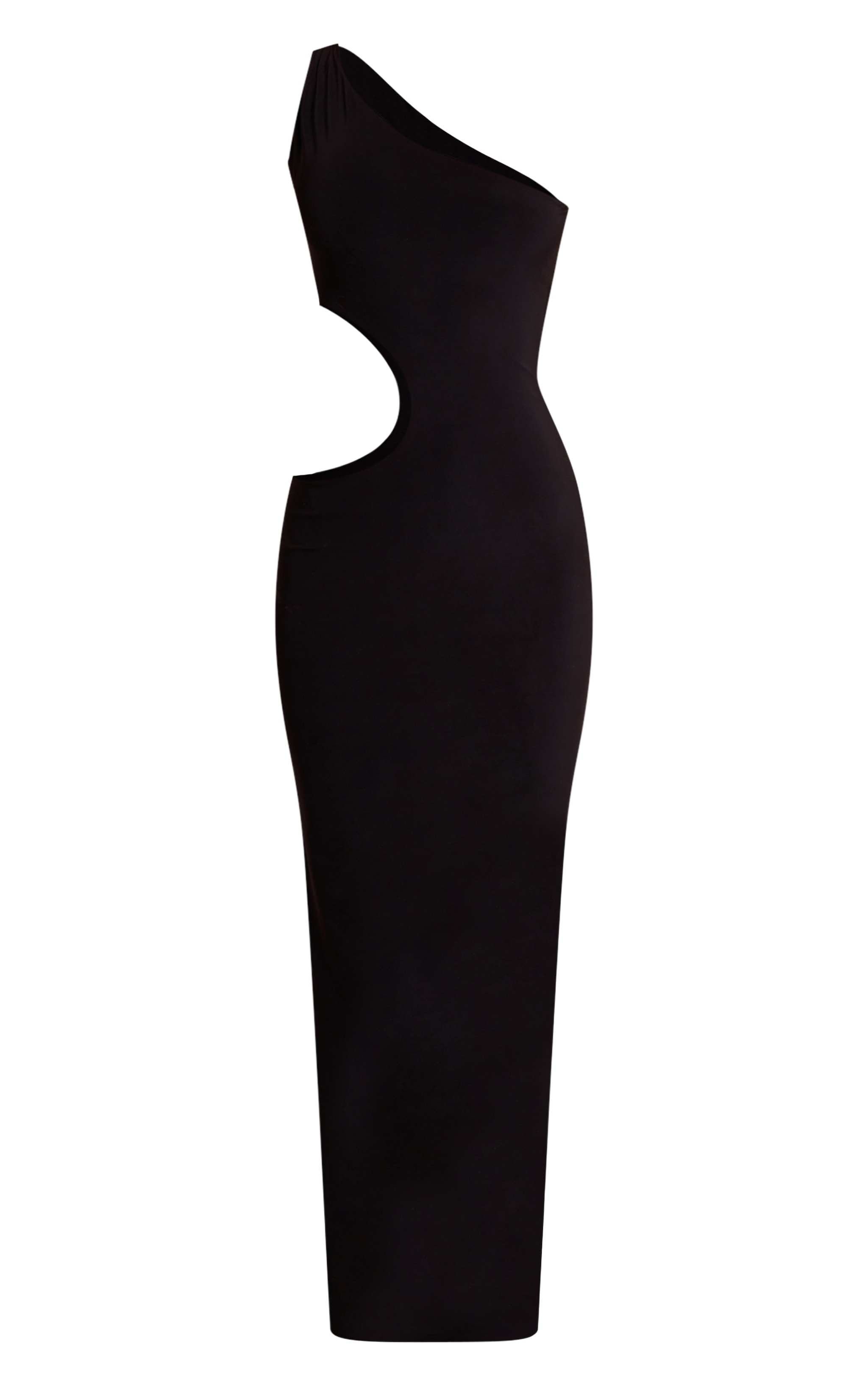 Black Slinky Cut Out Bodycon Maxi Dress image 5