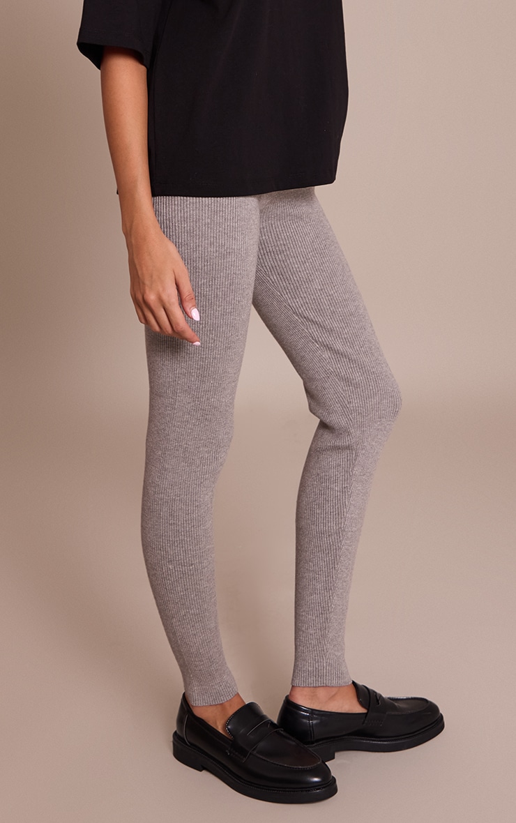 Grey Knitted Leggings image 2