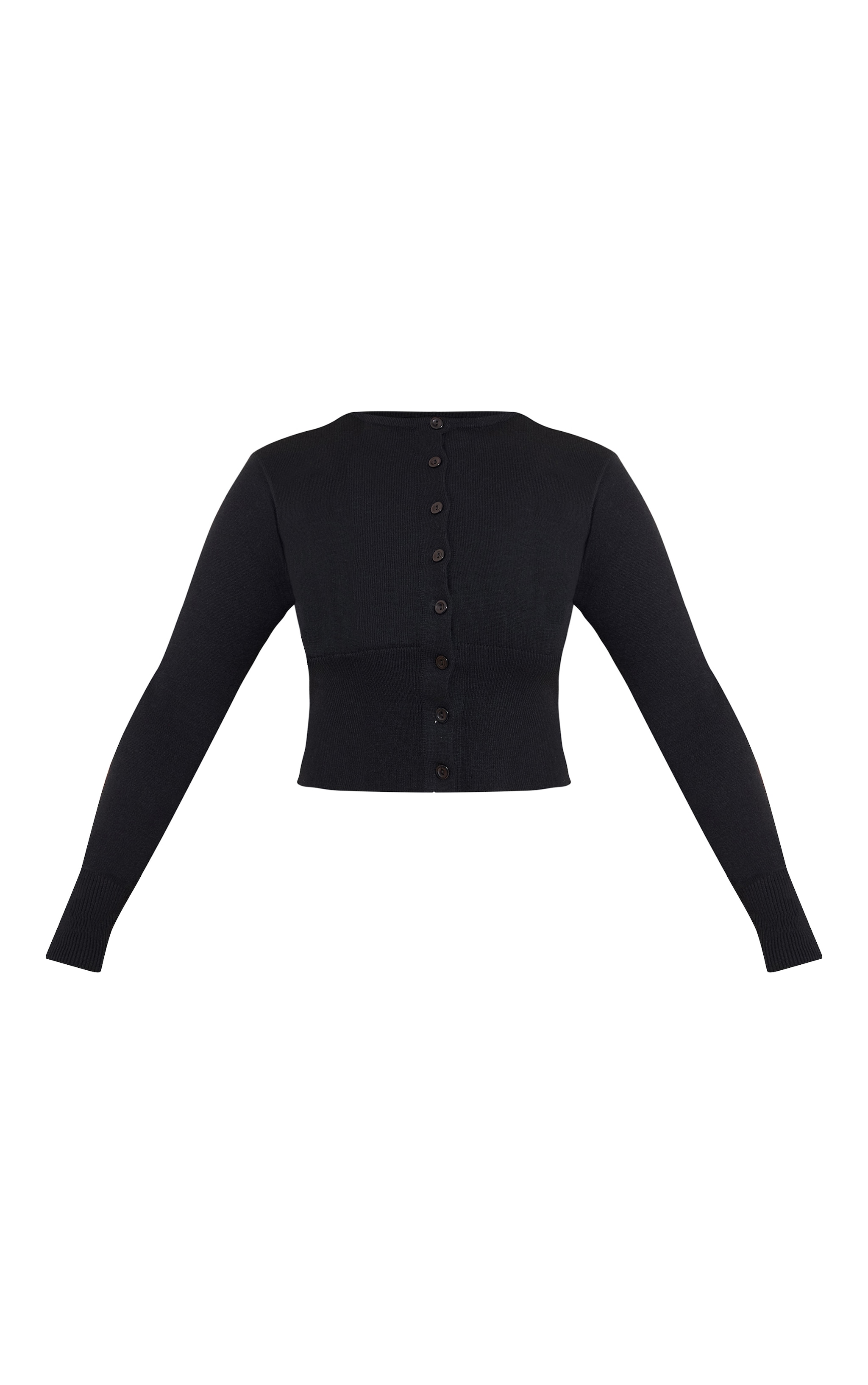 Shape BLACK Knitted Button Front Wide Rib Cardigan image 5