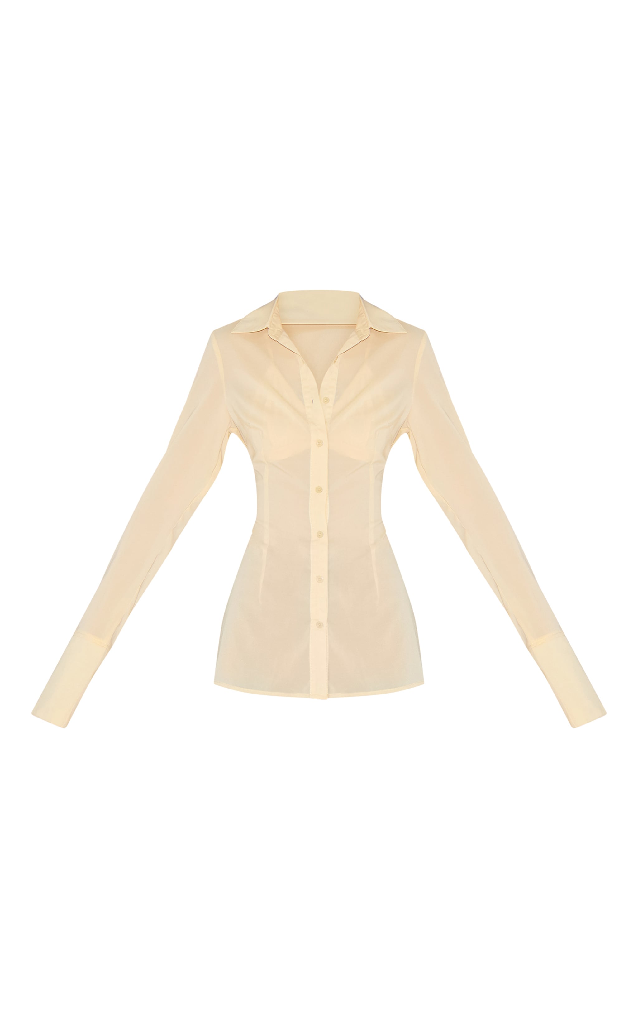 Butter Cream Chiffon Fitted Shirt image 5