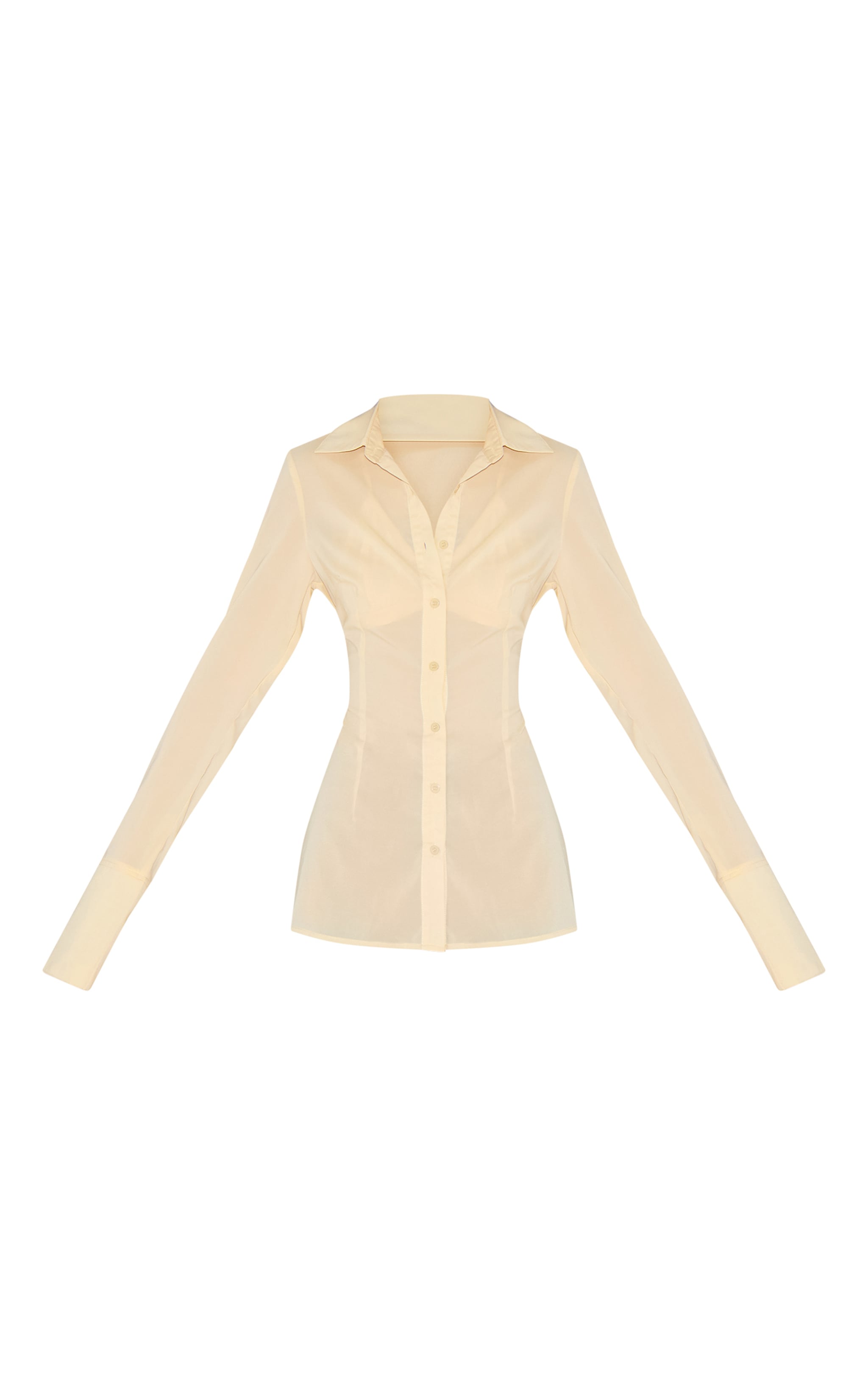 Butter Cream Chiffon Fitted Shirt image 5