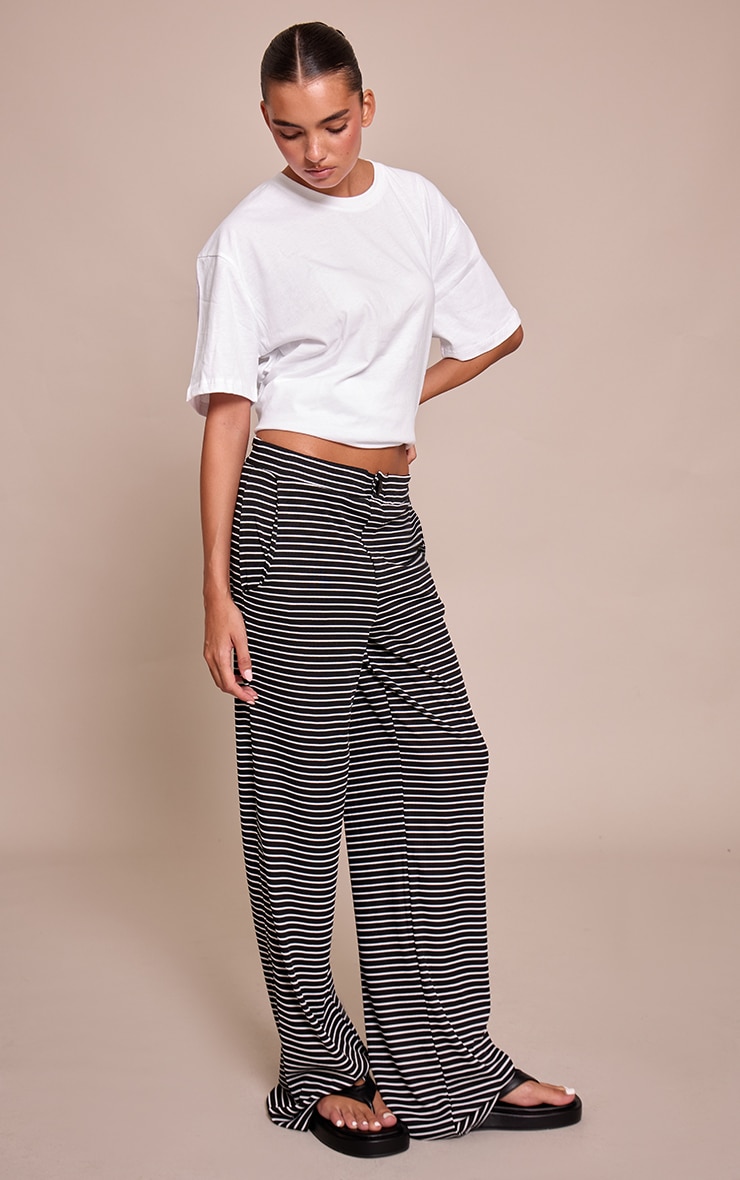 Black Boyfriend Style Wide Leg Pants image 2