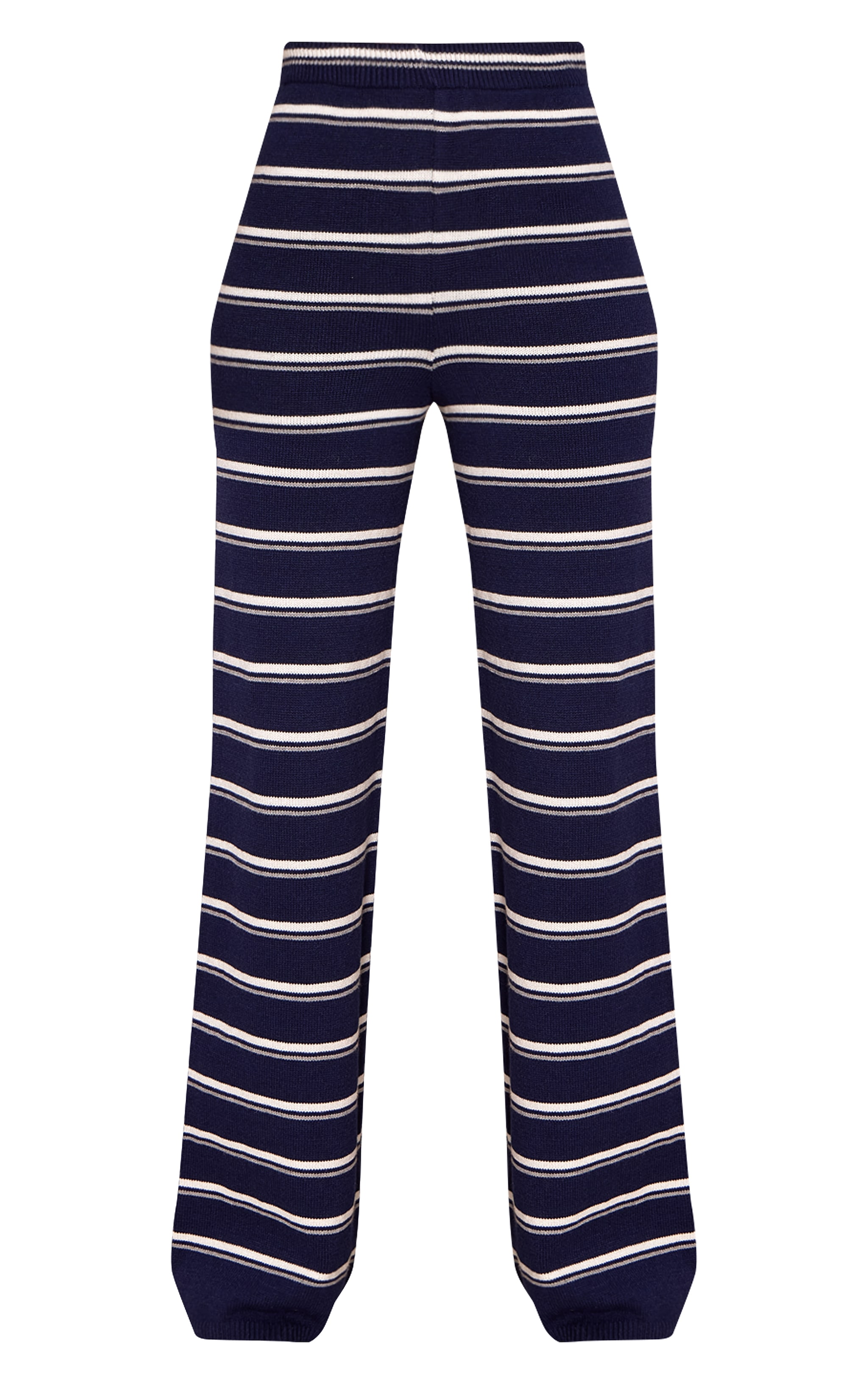 Tall Navy Striped Compact Knit Trousers image 5