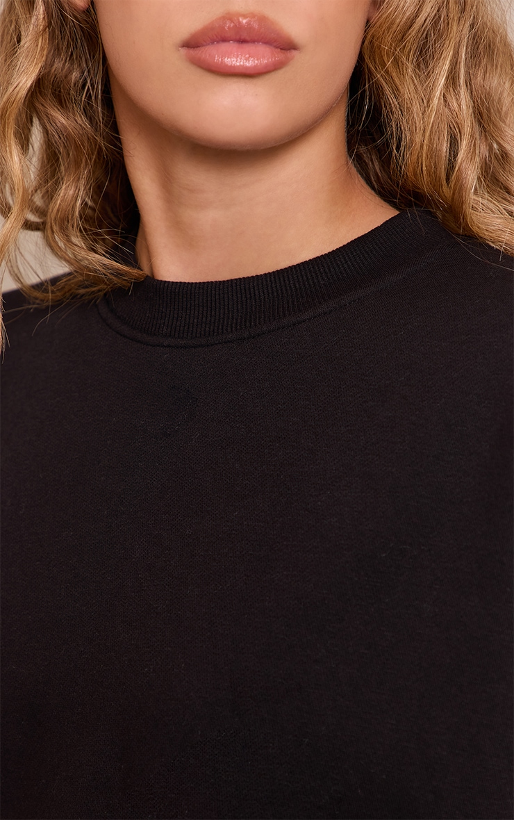 Black Oversized Sweat Tracksuit Set image 4