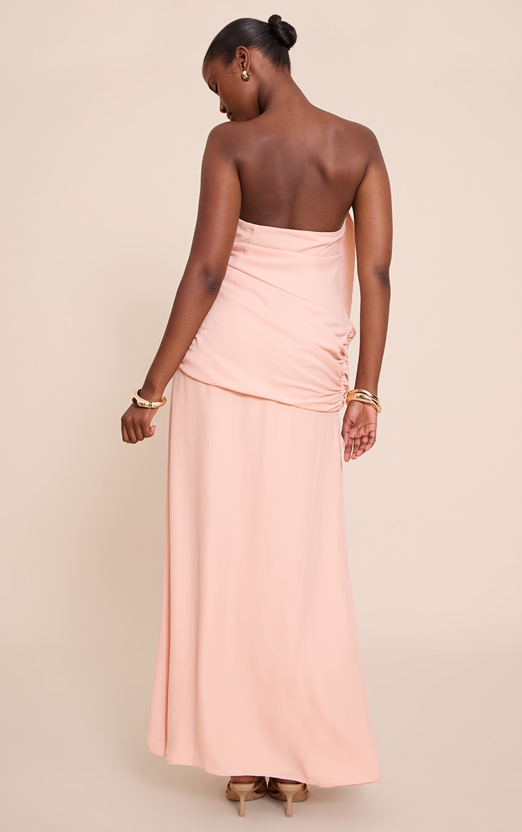 Peach Wired Bandeau Drape Maxi Dress image 2