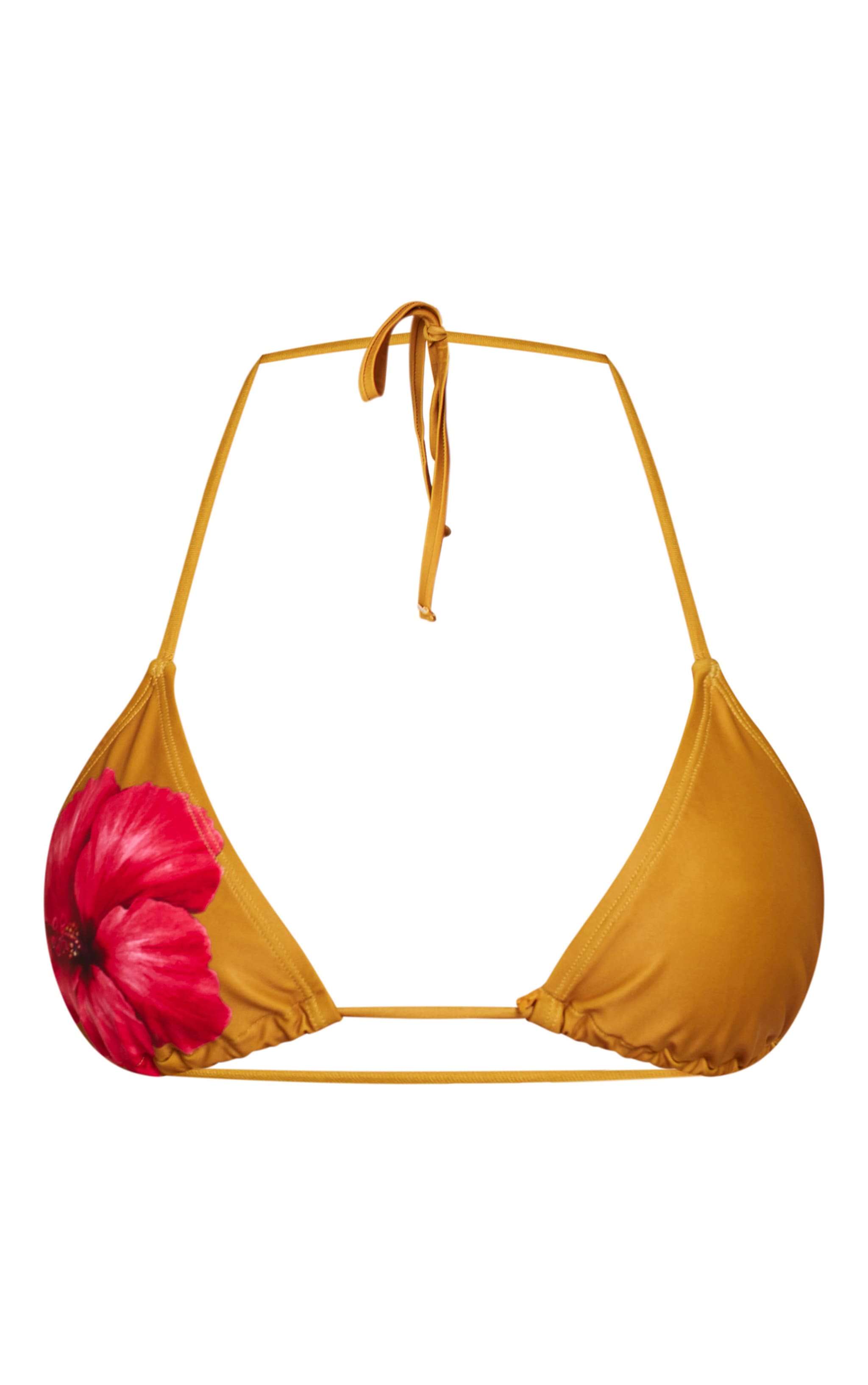 Mustard Hibiscus Print Tie Side Bikini Bottoms image 5