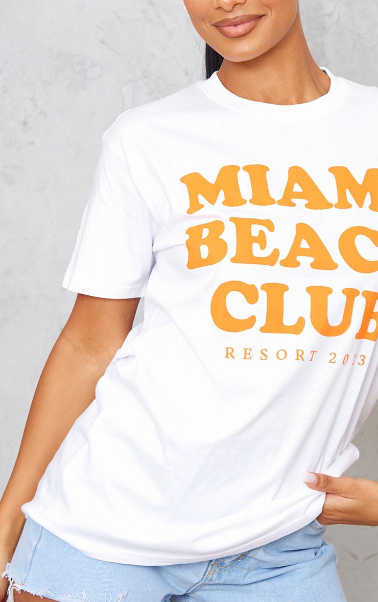 T-shirt blanc imprimé Miami Beach Club image 4