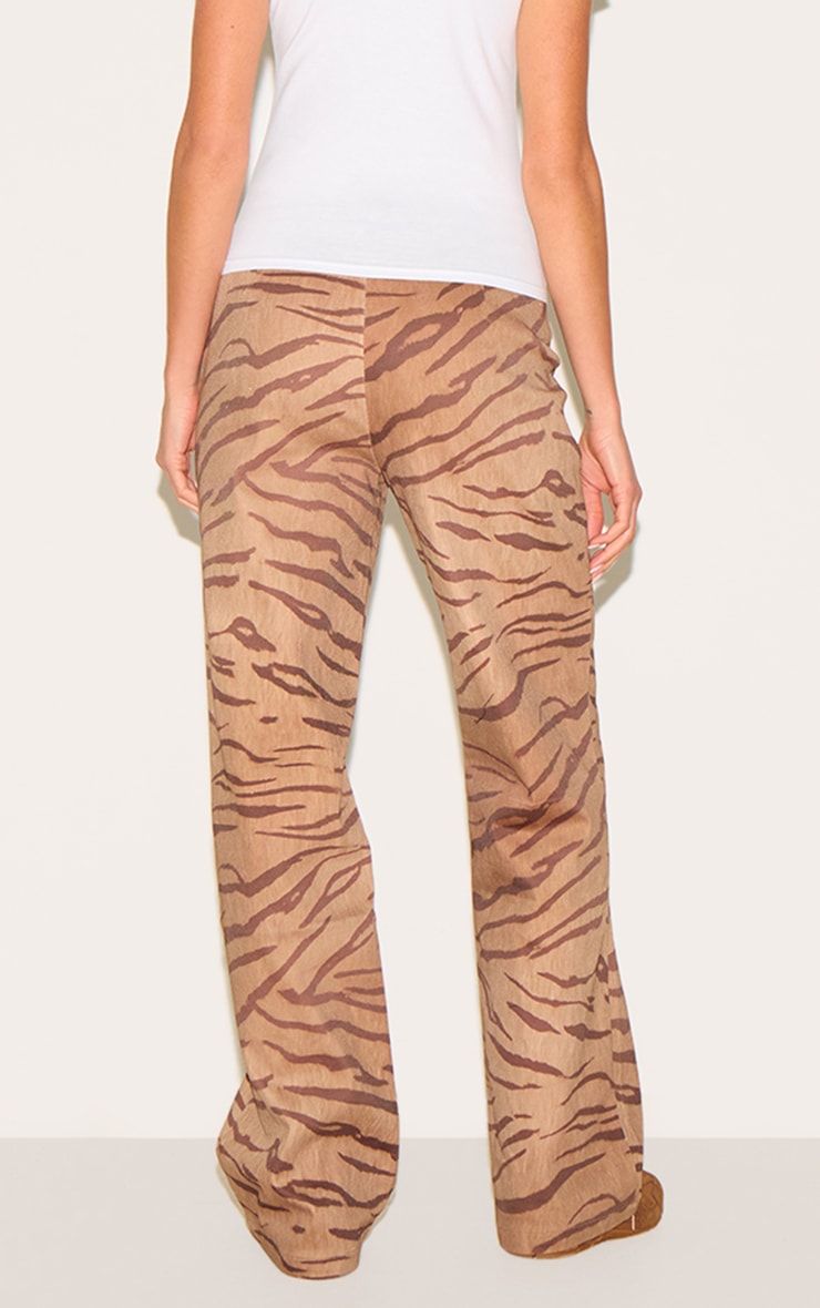 Brown Tiger Printed Pants image 3