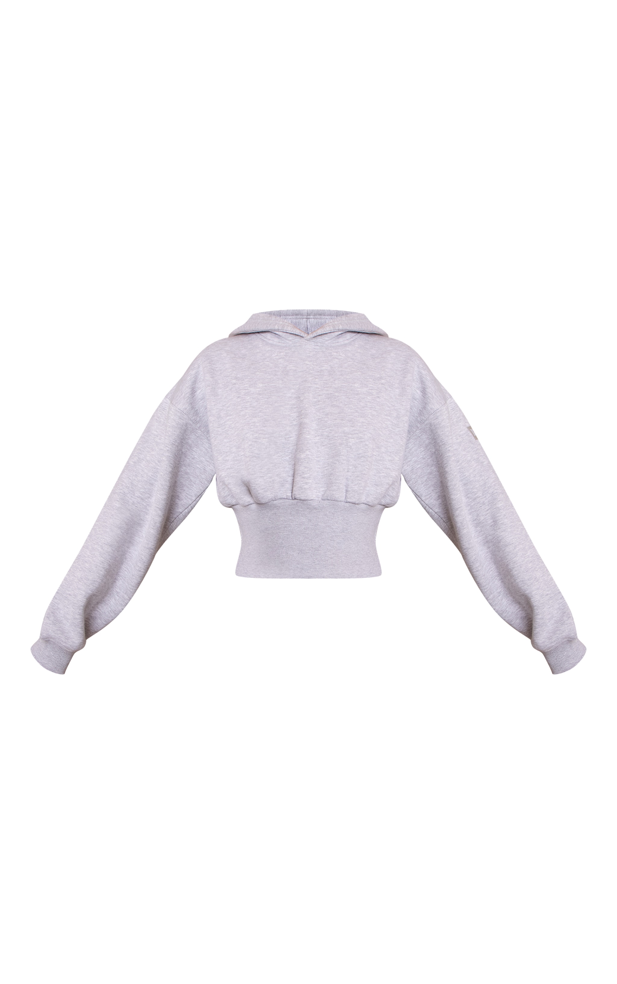 PLT Ash Grey Tab Cinched Waist Crop Hoodie | Athleisure | PLT USA
