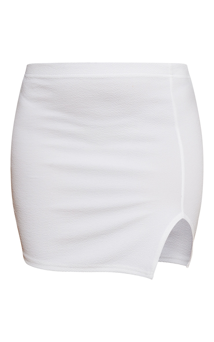 Cream Split Mini Skirt image 6