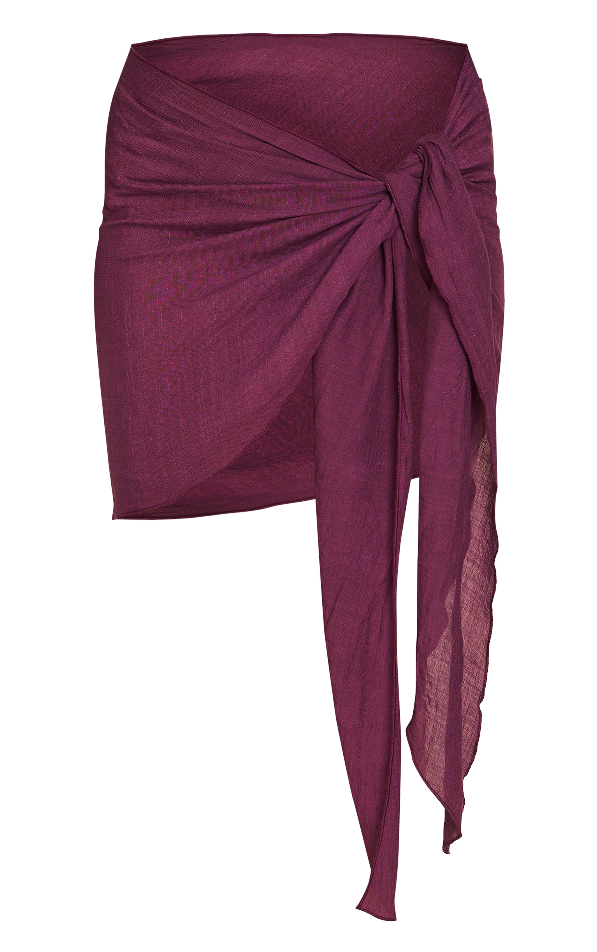 Purple Linen Look Drape Shoulder Top image 5