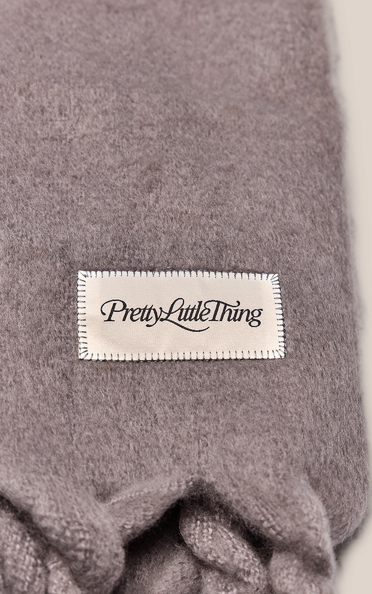 Grey Grey Logo Tab Fuzzy Blanket Scarf image 3