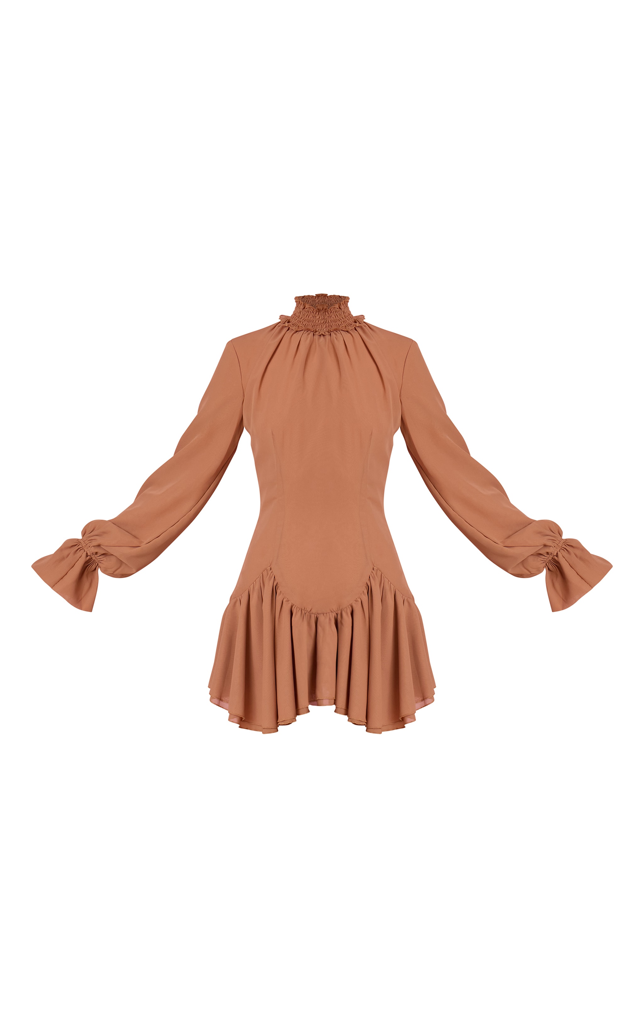 Peach Chiffon Frill Hem Shift Dress image 5