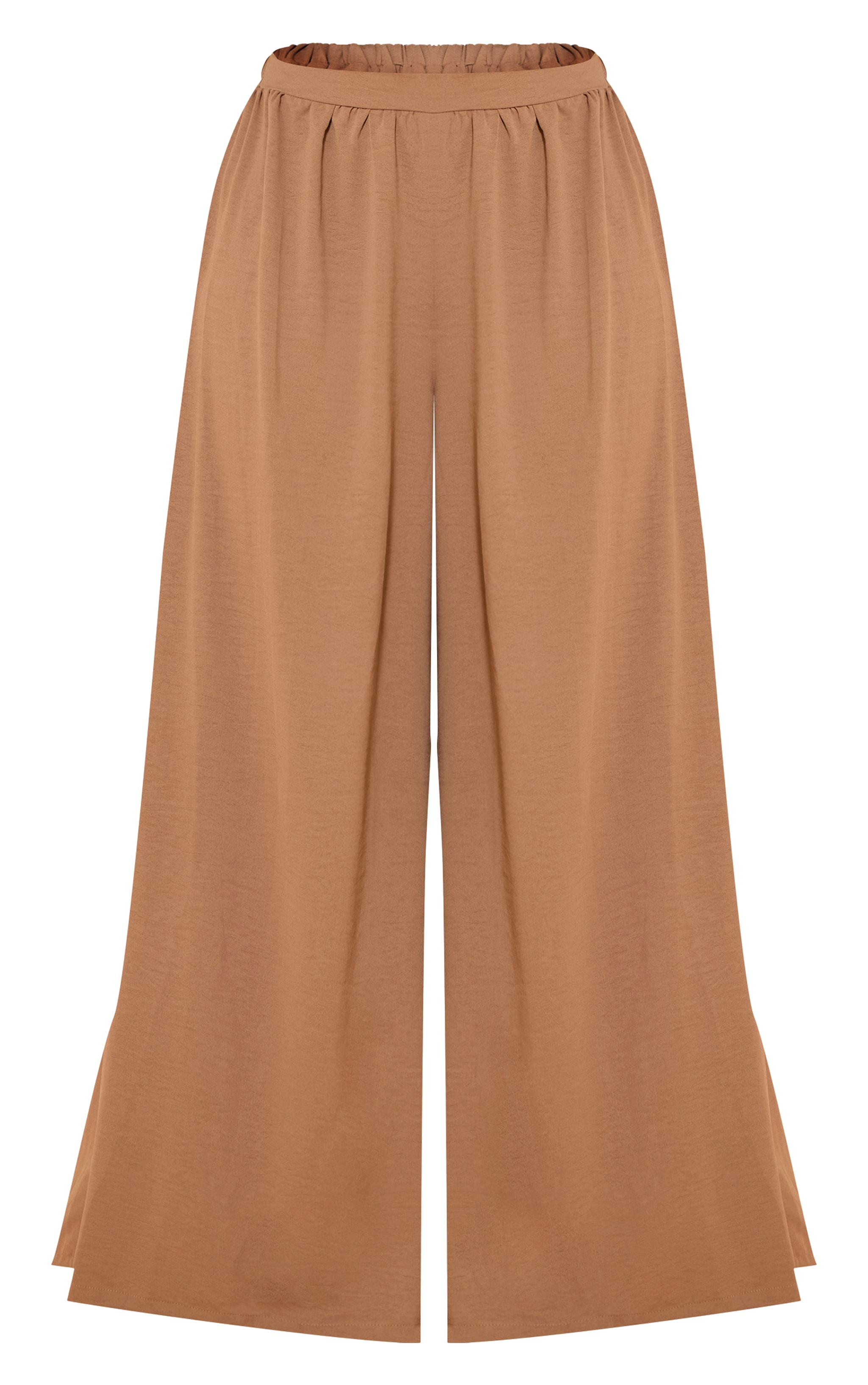 Shape Khaki Hammered Satin Highwaisted Wide Leg Pants image 5