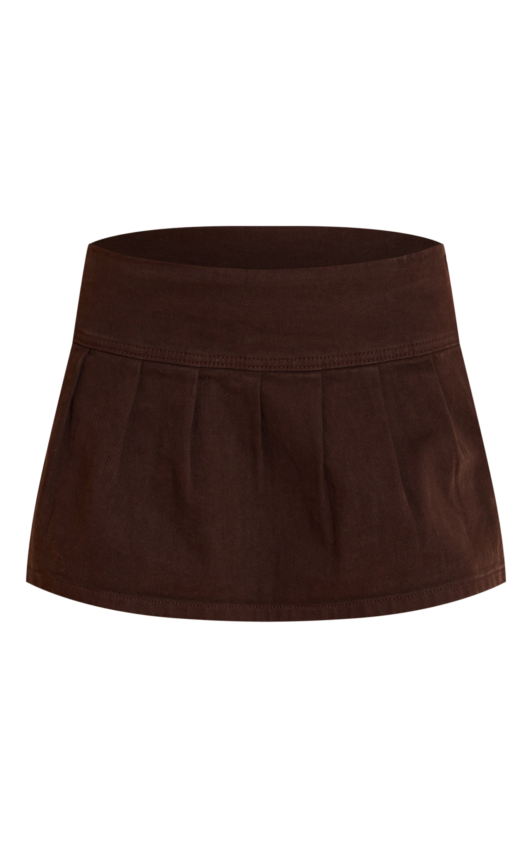 Dark Chocolate Floaty  Pleated Denim Mini Skirt image 6