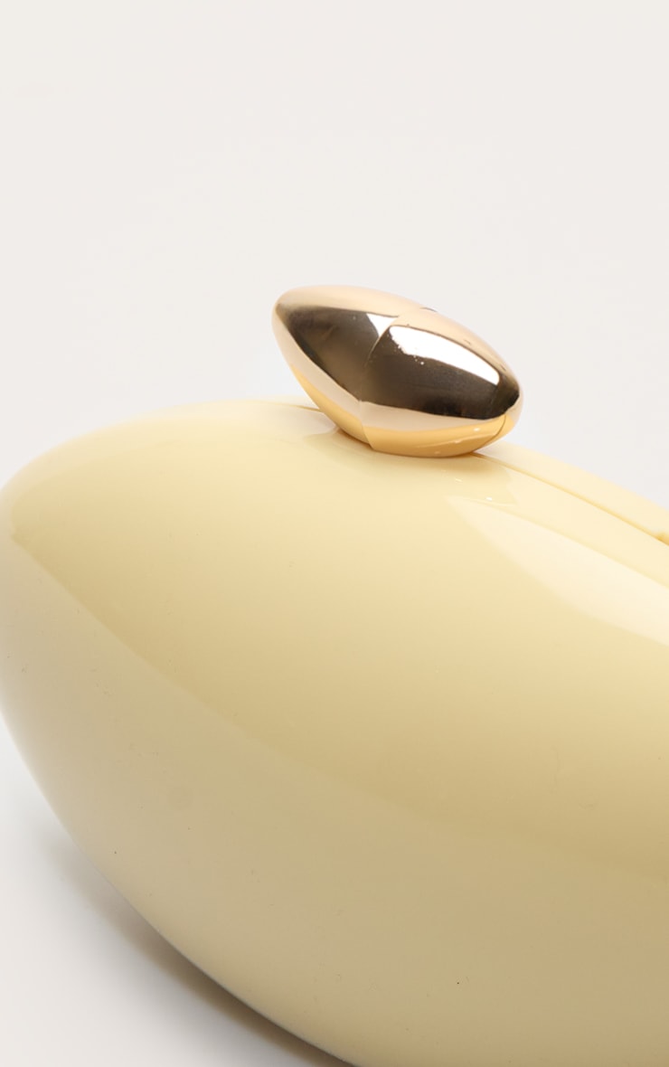 Butter Yellow Gradient Shell Gold Hardware Hard Clutch Bag image 5