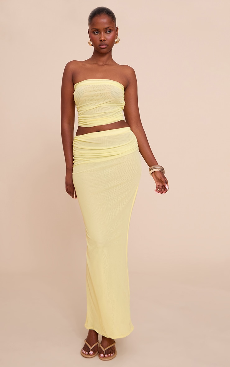 Lemon Chiffon Mesh Bandeau Top image 3