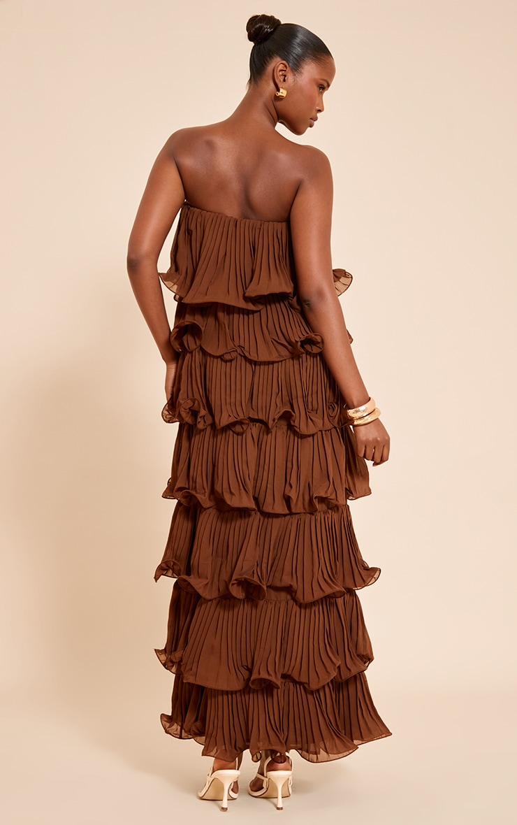 Chocolate Extreme Ruffle Tiered Maxi Dress image 2