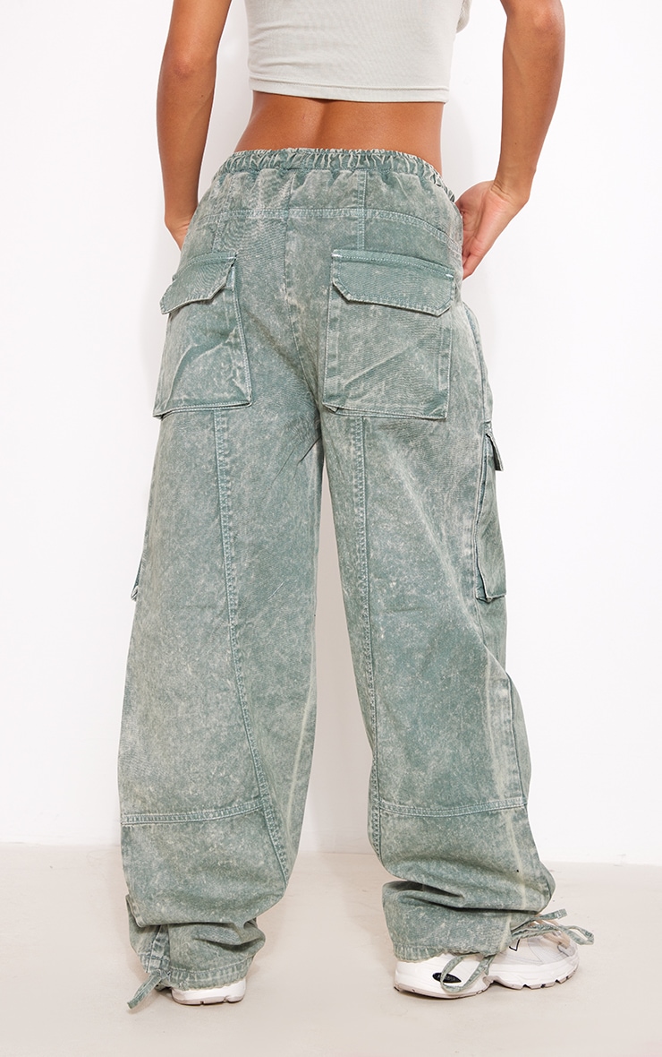 Petite Sage Contrast Stitch Cargos image 3