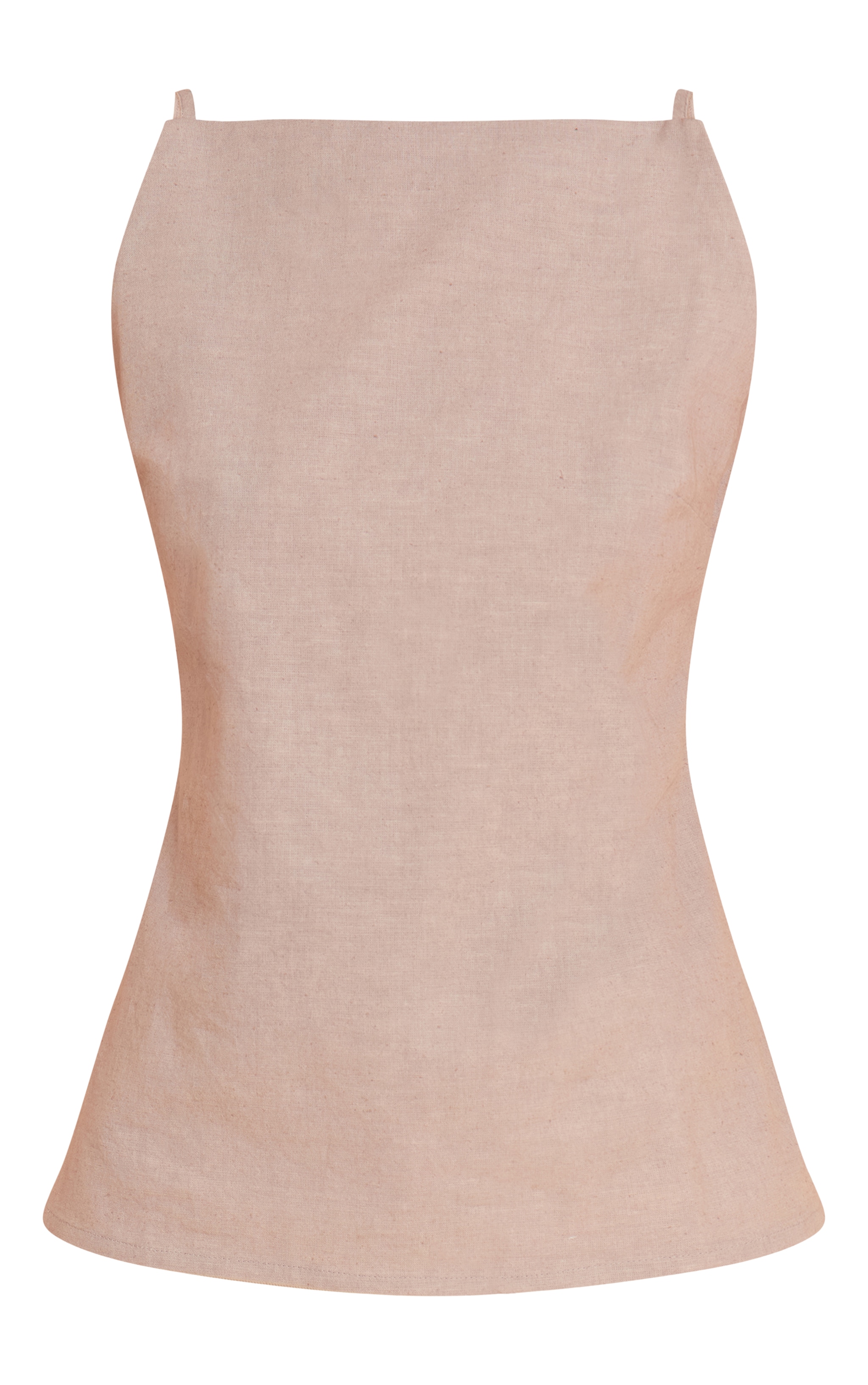 Tall Taupe Linen Look Blend Back Detail Long Cami Top image 5