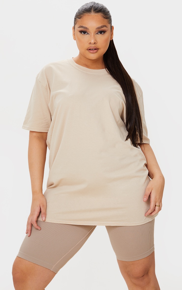PLT Plus - T-shirt boyfriend oversize sable clair