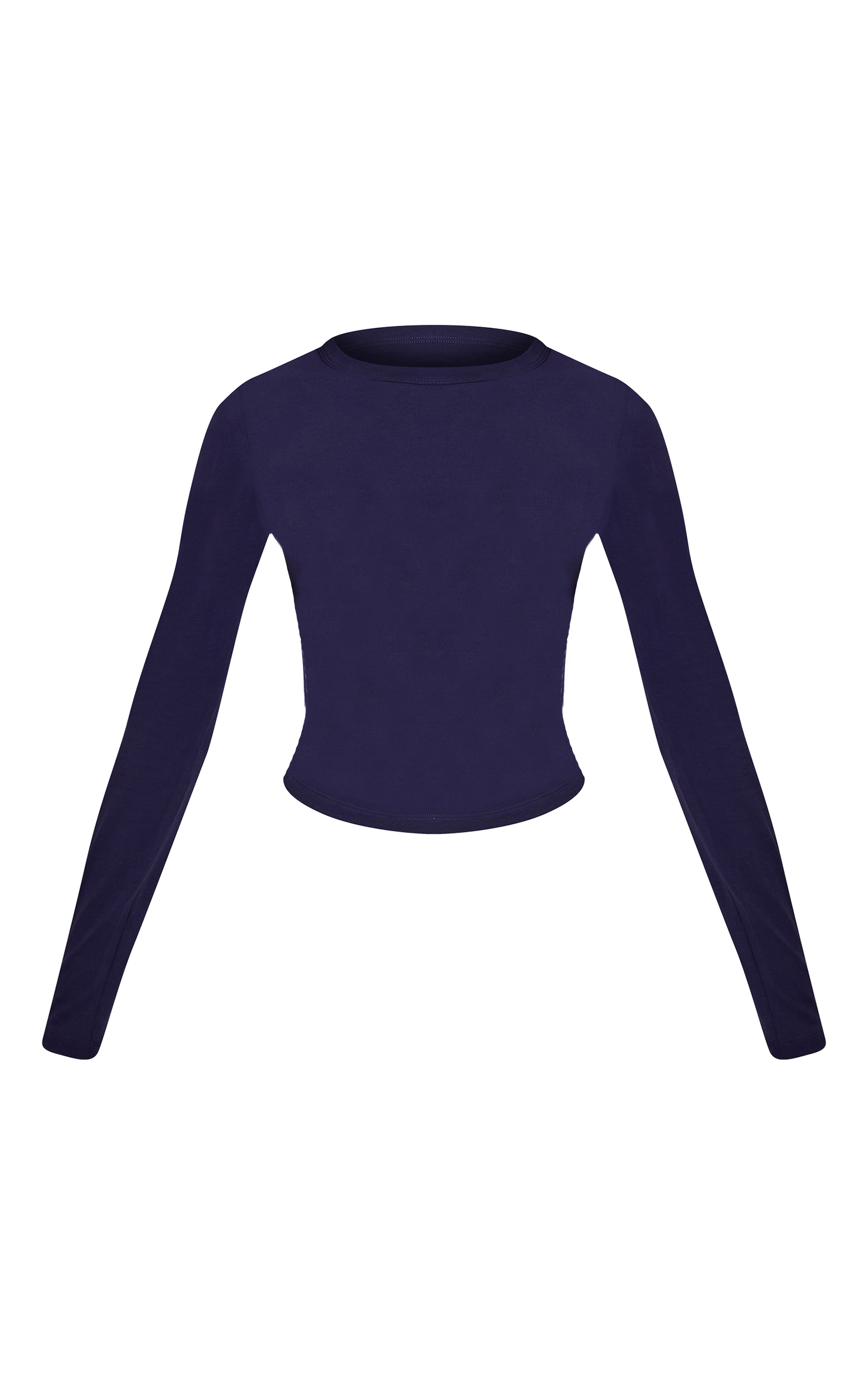 Dark Indigo Soft Cotton Crew Neck Longline Long Sleeve Top image 5